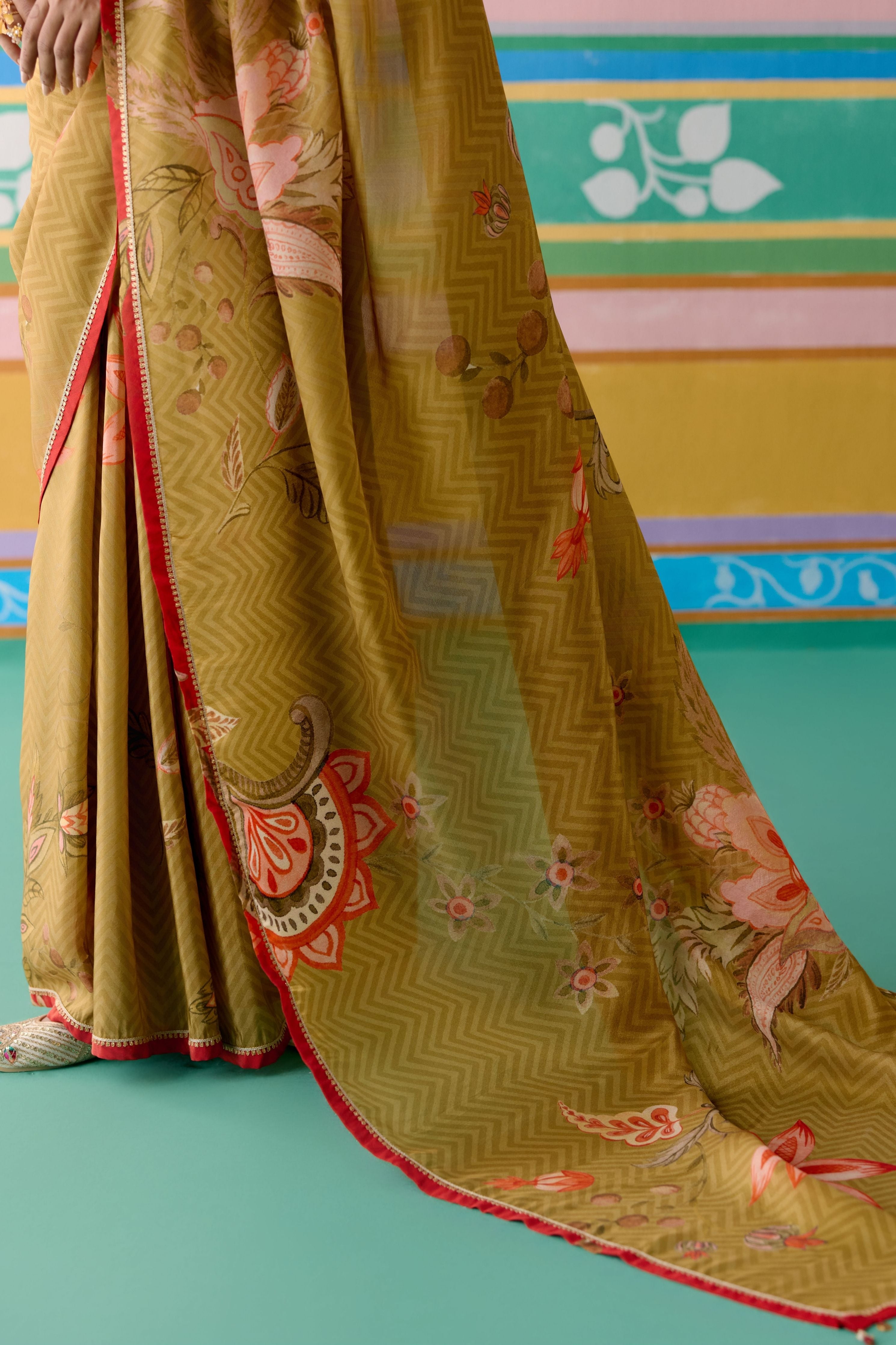 Mustard Chintz Saree