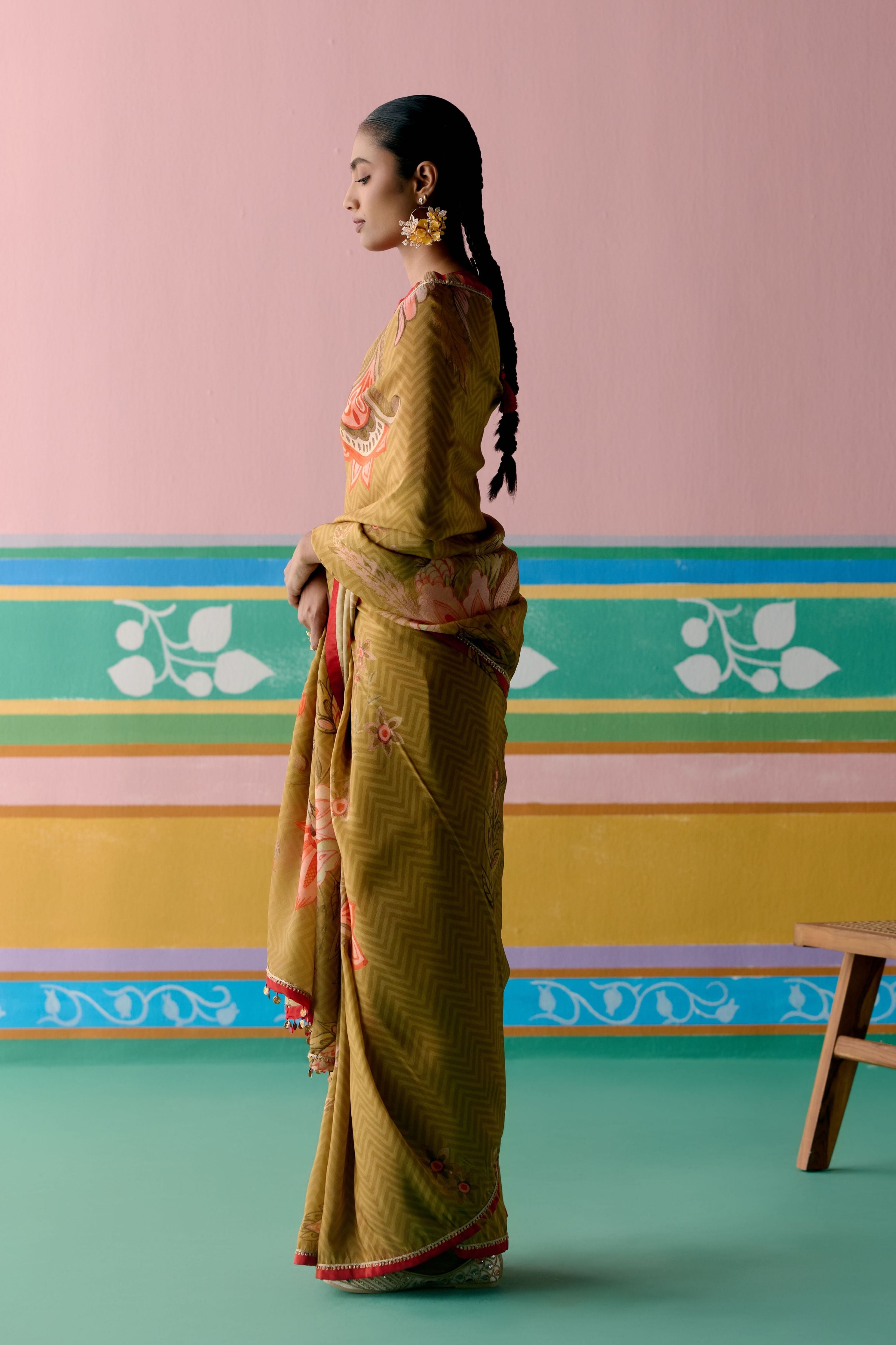 Mustard Chintz Saree