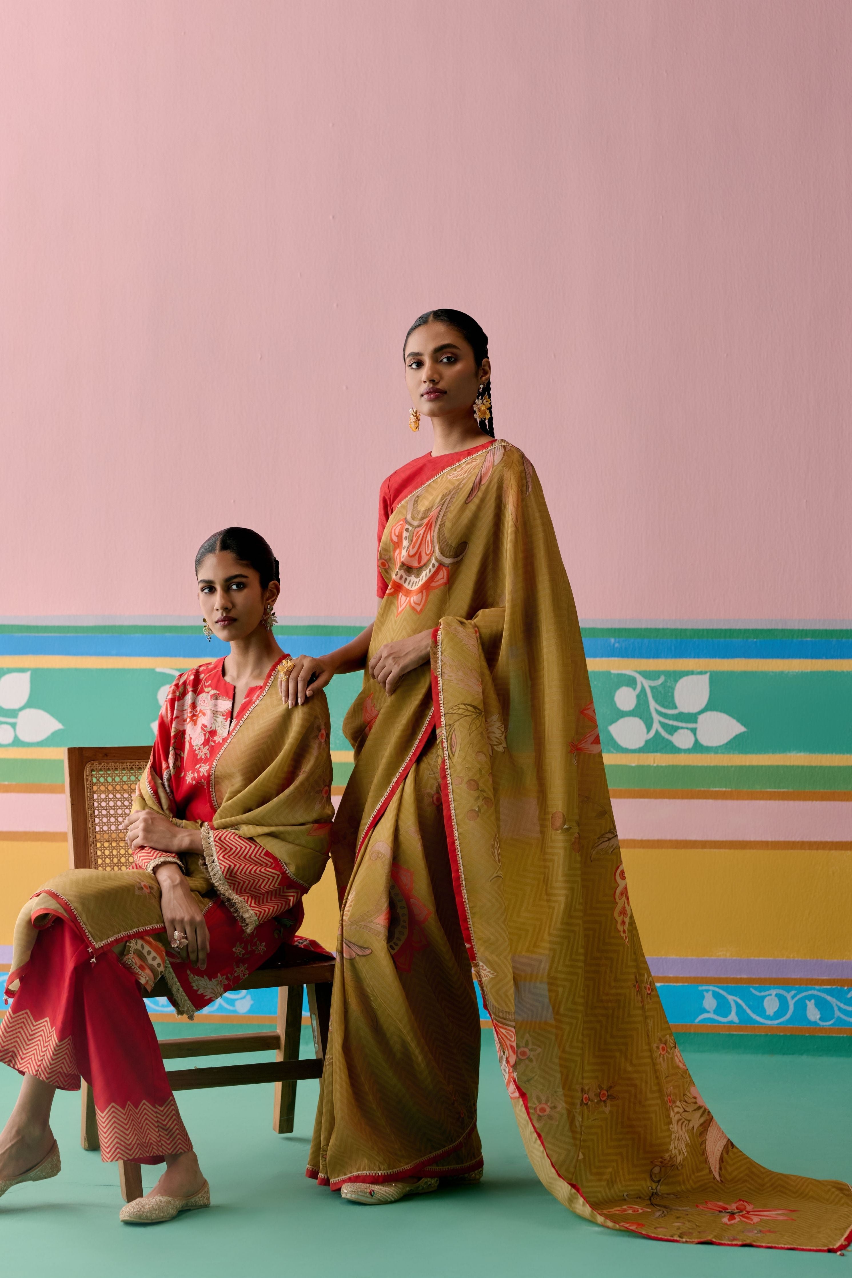 Mustard Chintz Saree