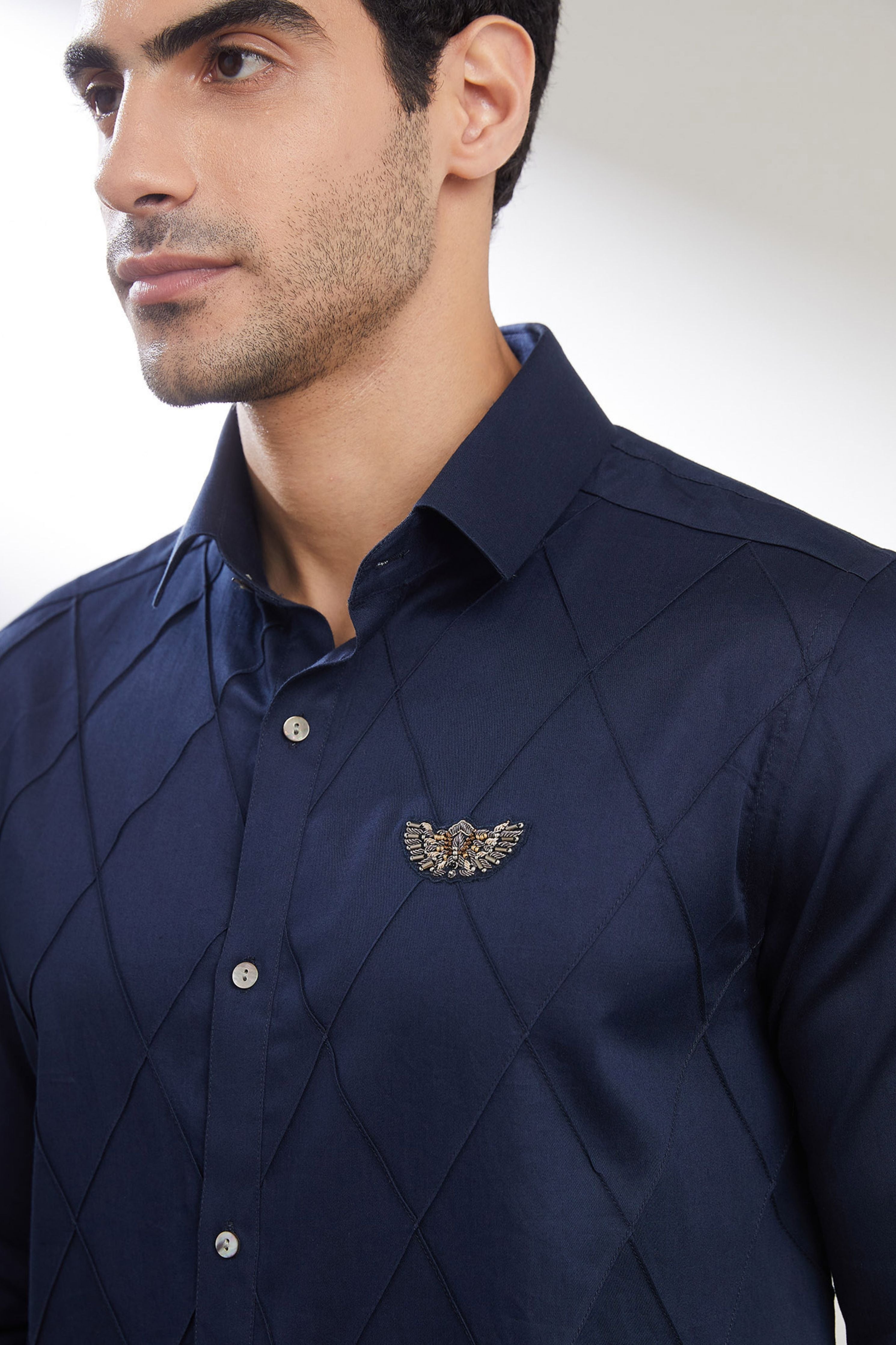 Navy Argyle Crest