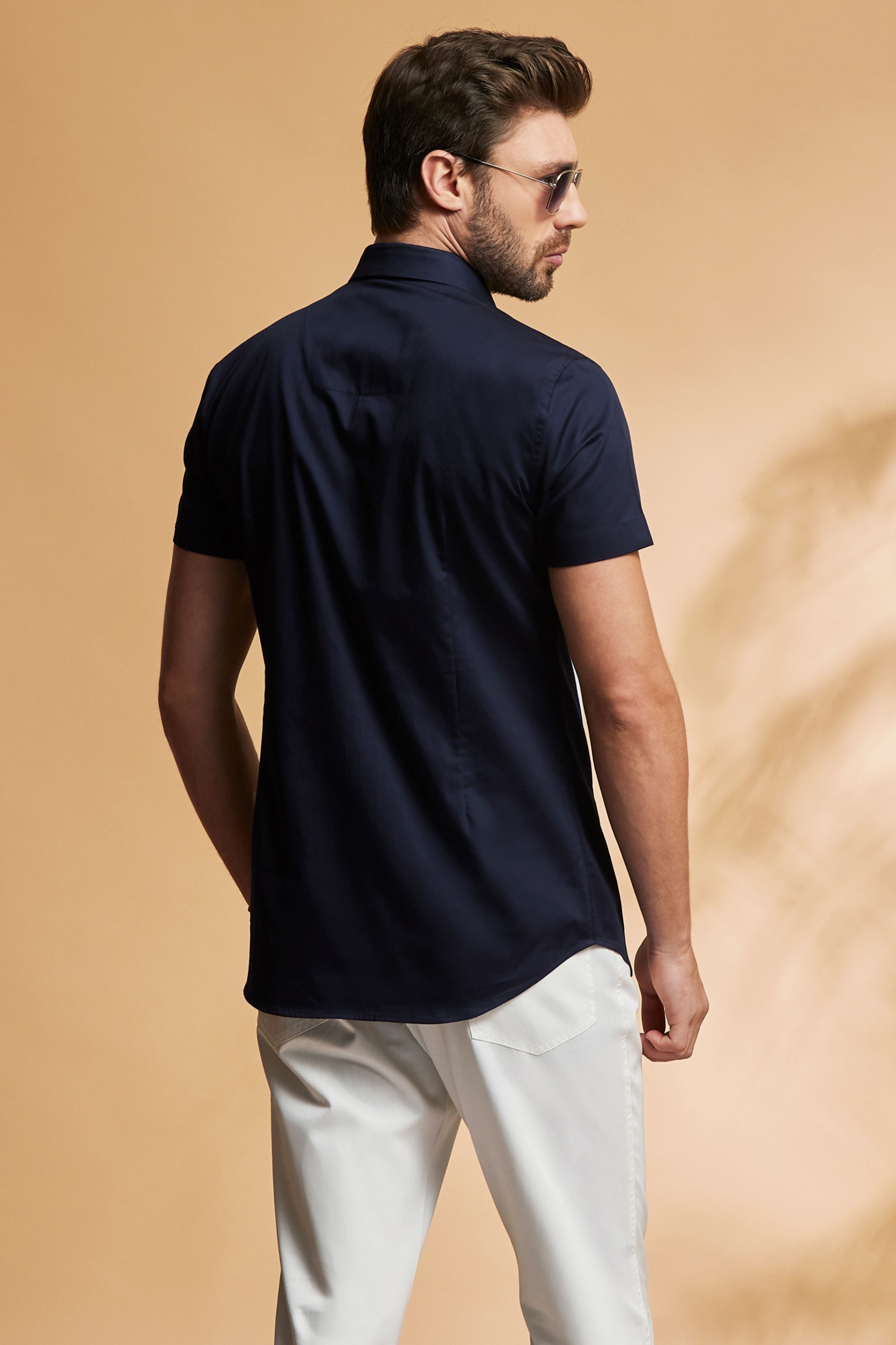 Navy Bowling Shirt