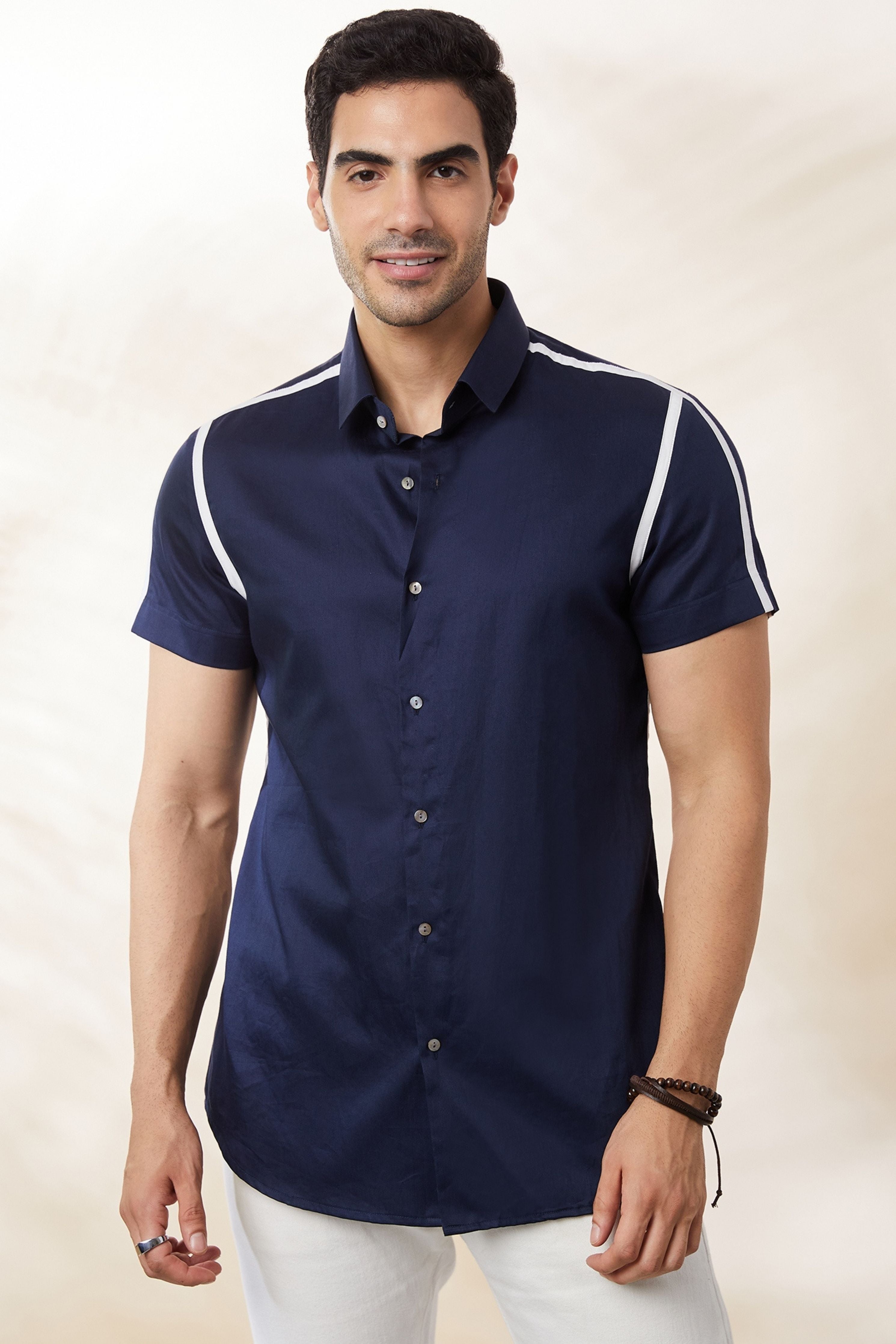 Navy Taping Shirt