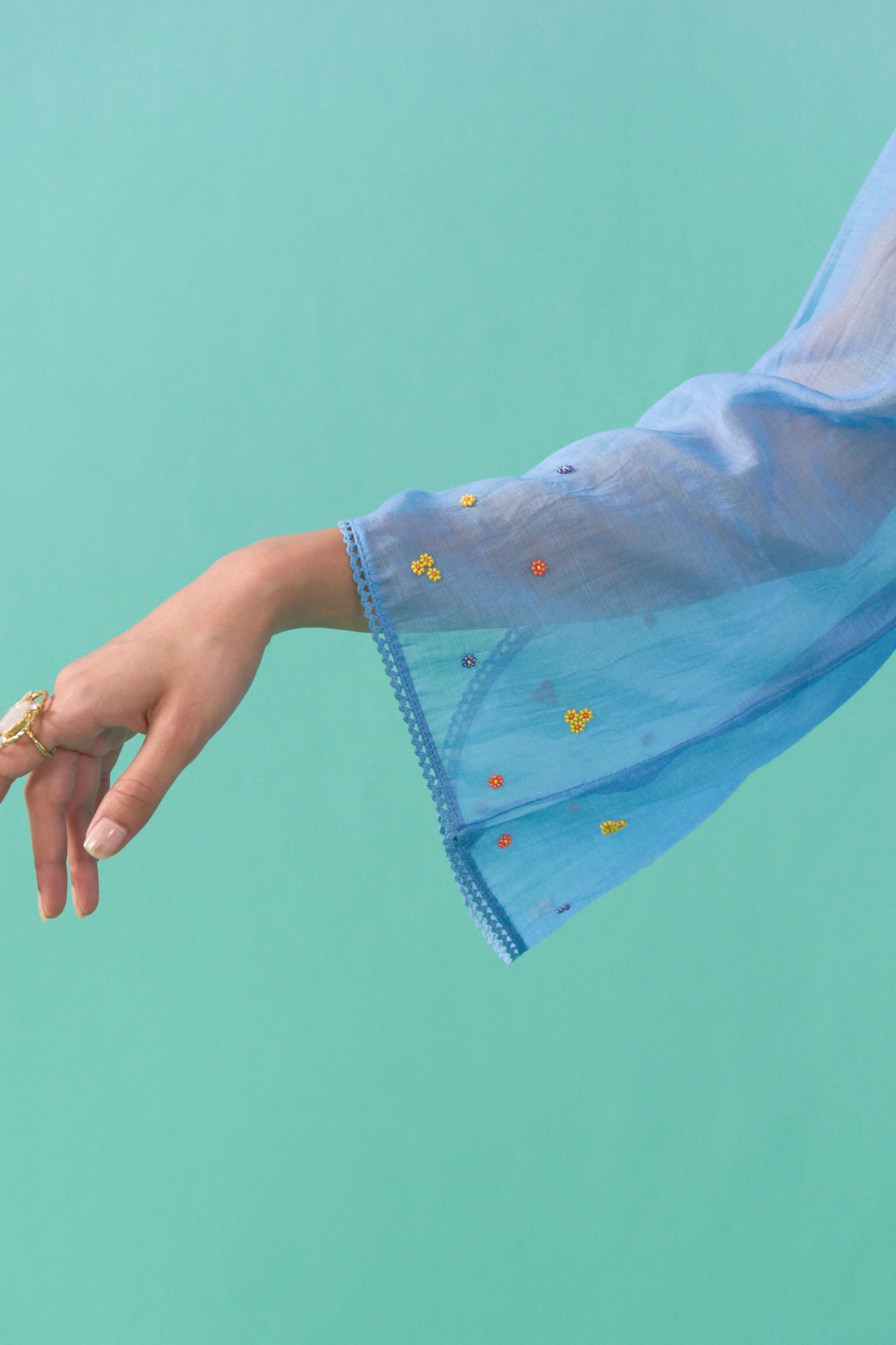 Blue Bageecha Kurta Set