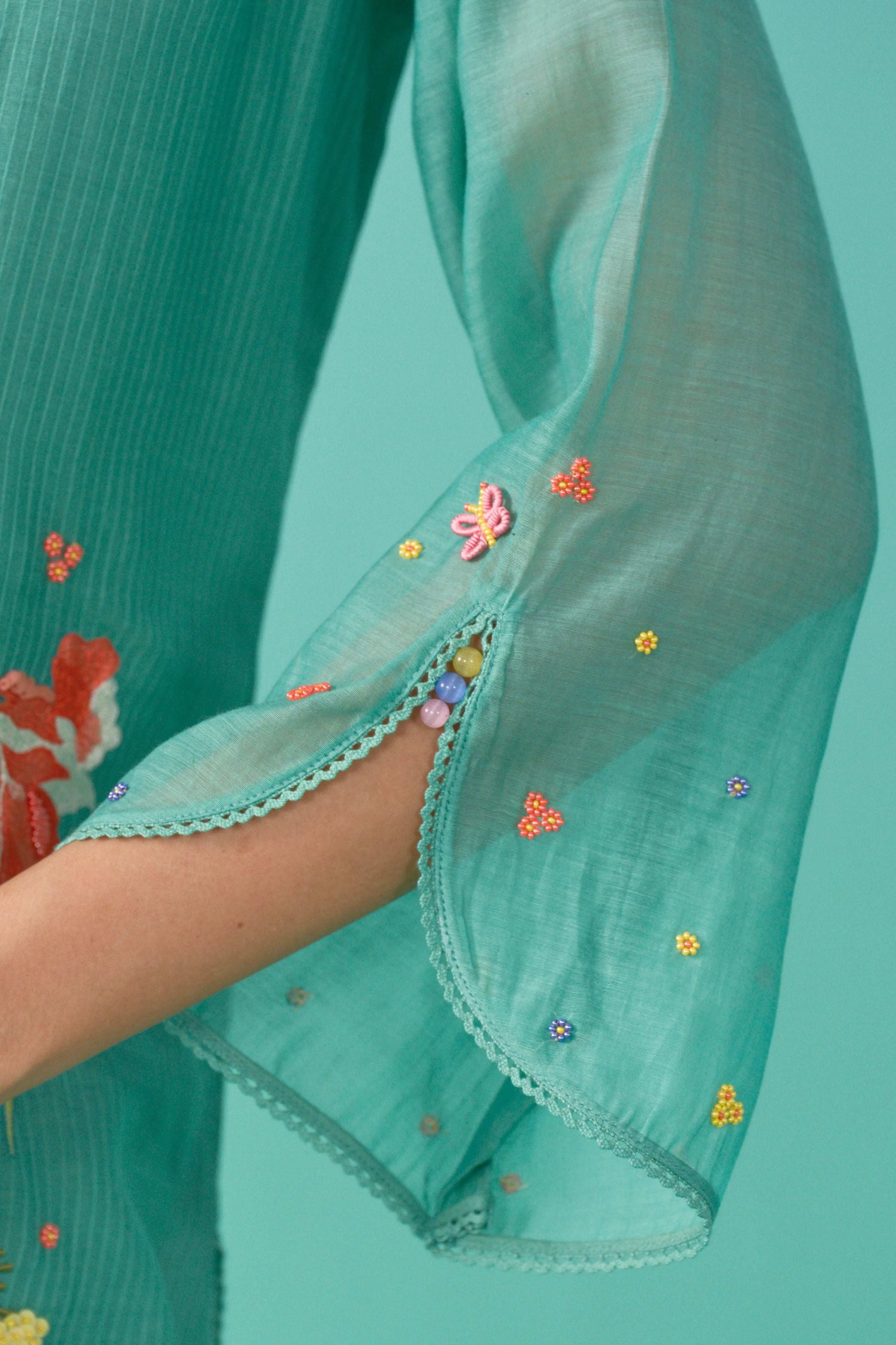 Matcha Green Bageecha Kurta Set