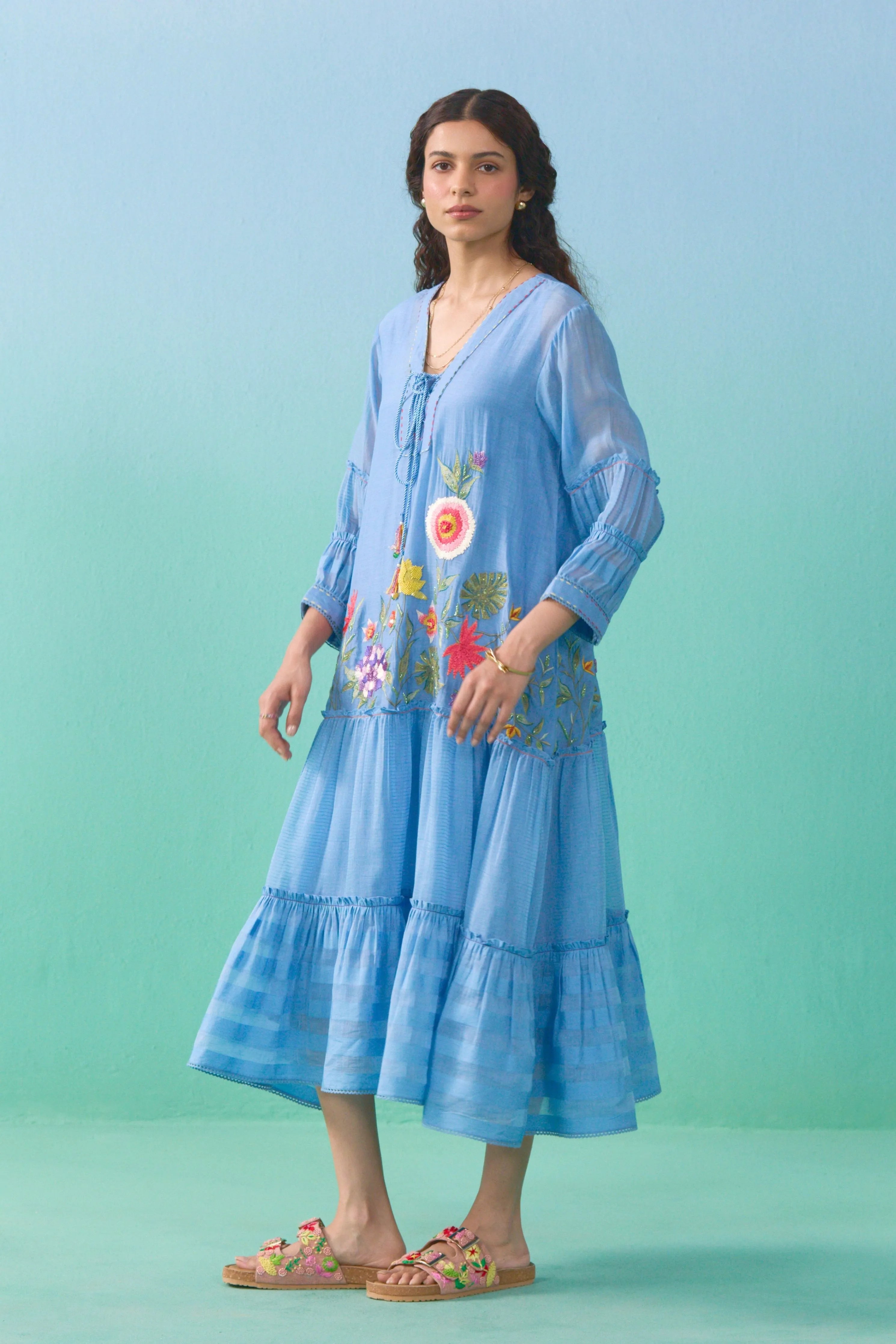 Blue Lailah Flared Dress