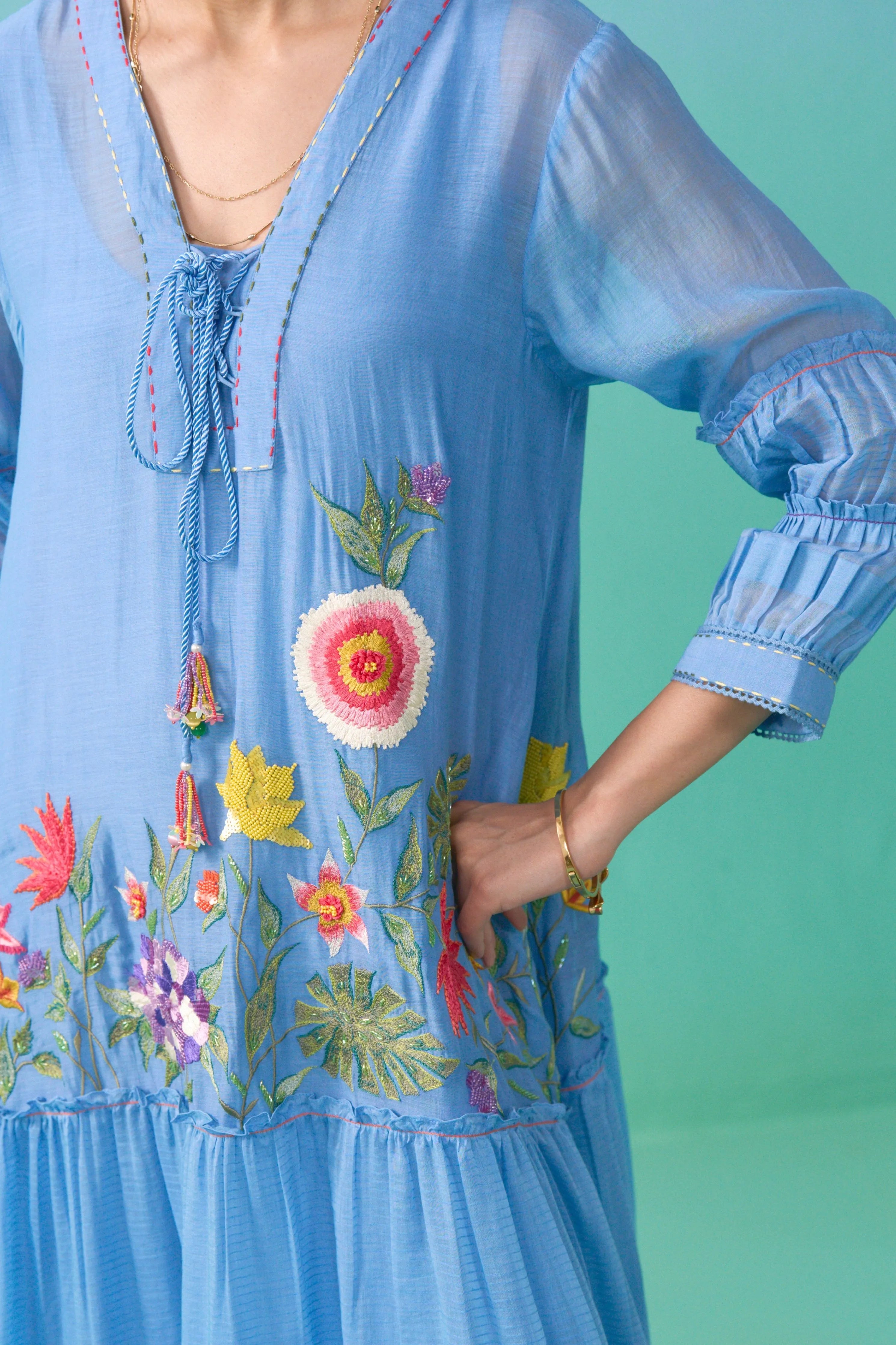 Blue Lailah Flared Dress