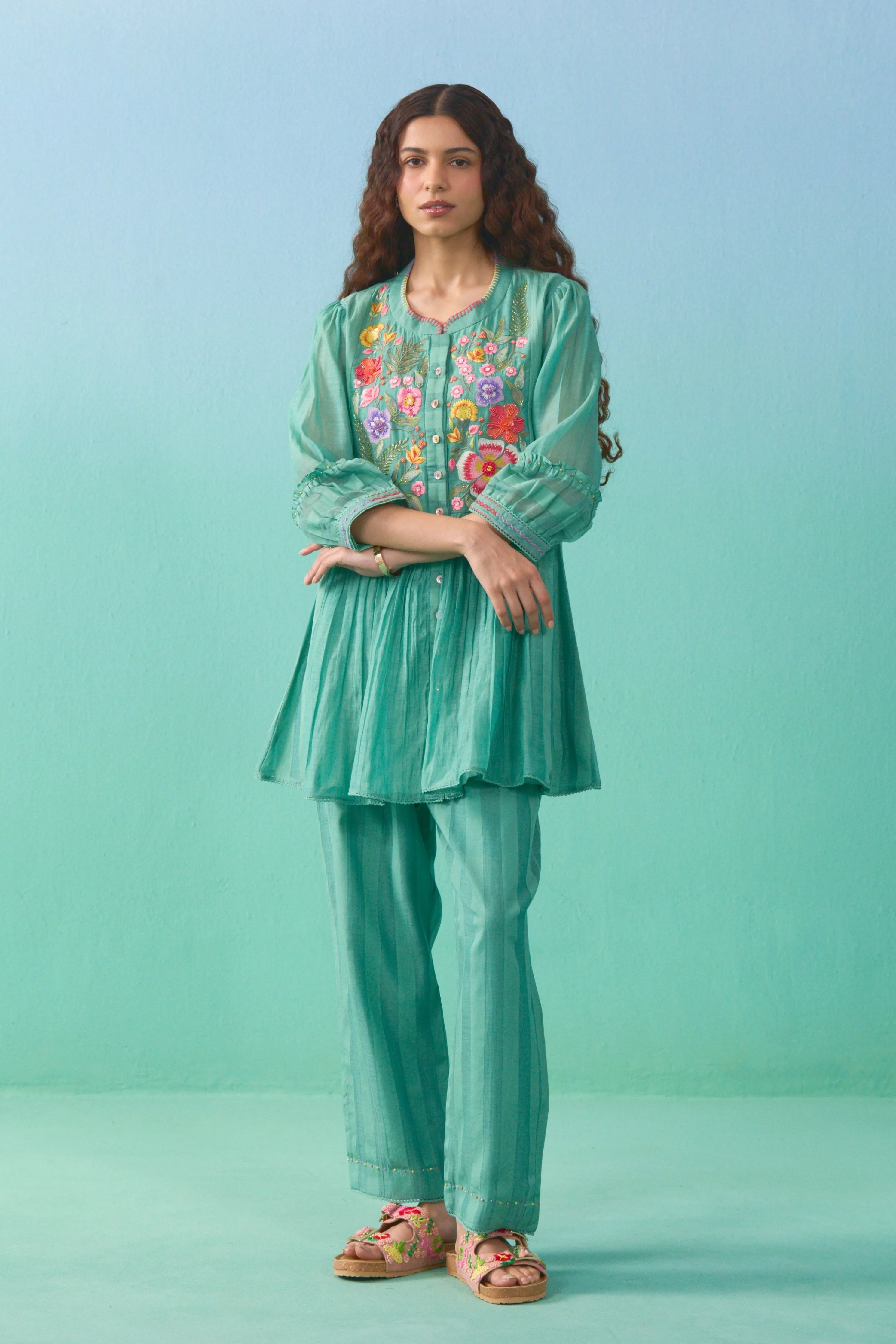 Matcha Ziba Flared Co-Ord Set