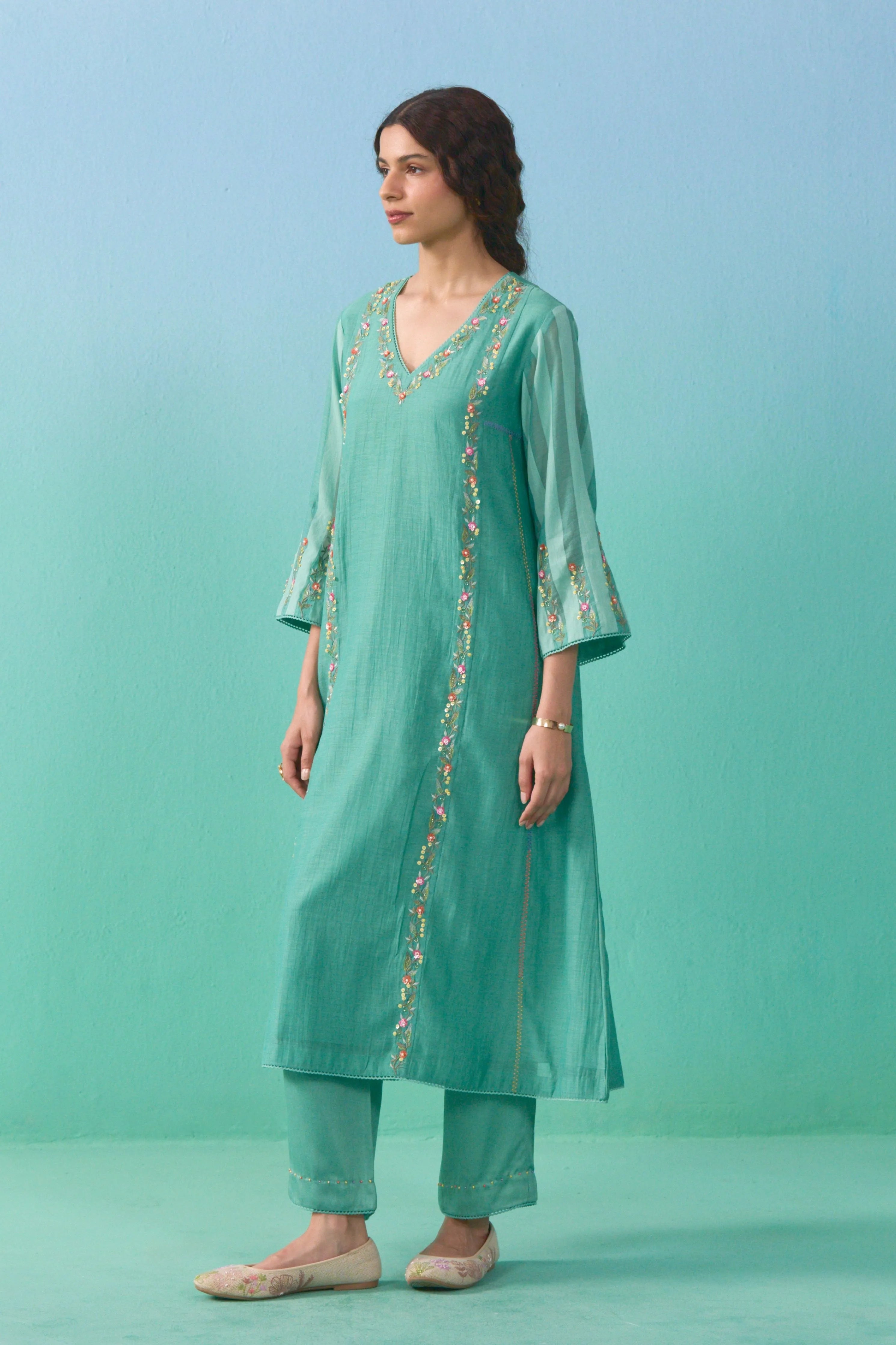 Matcha Roza Kurta Set