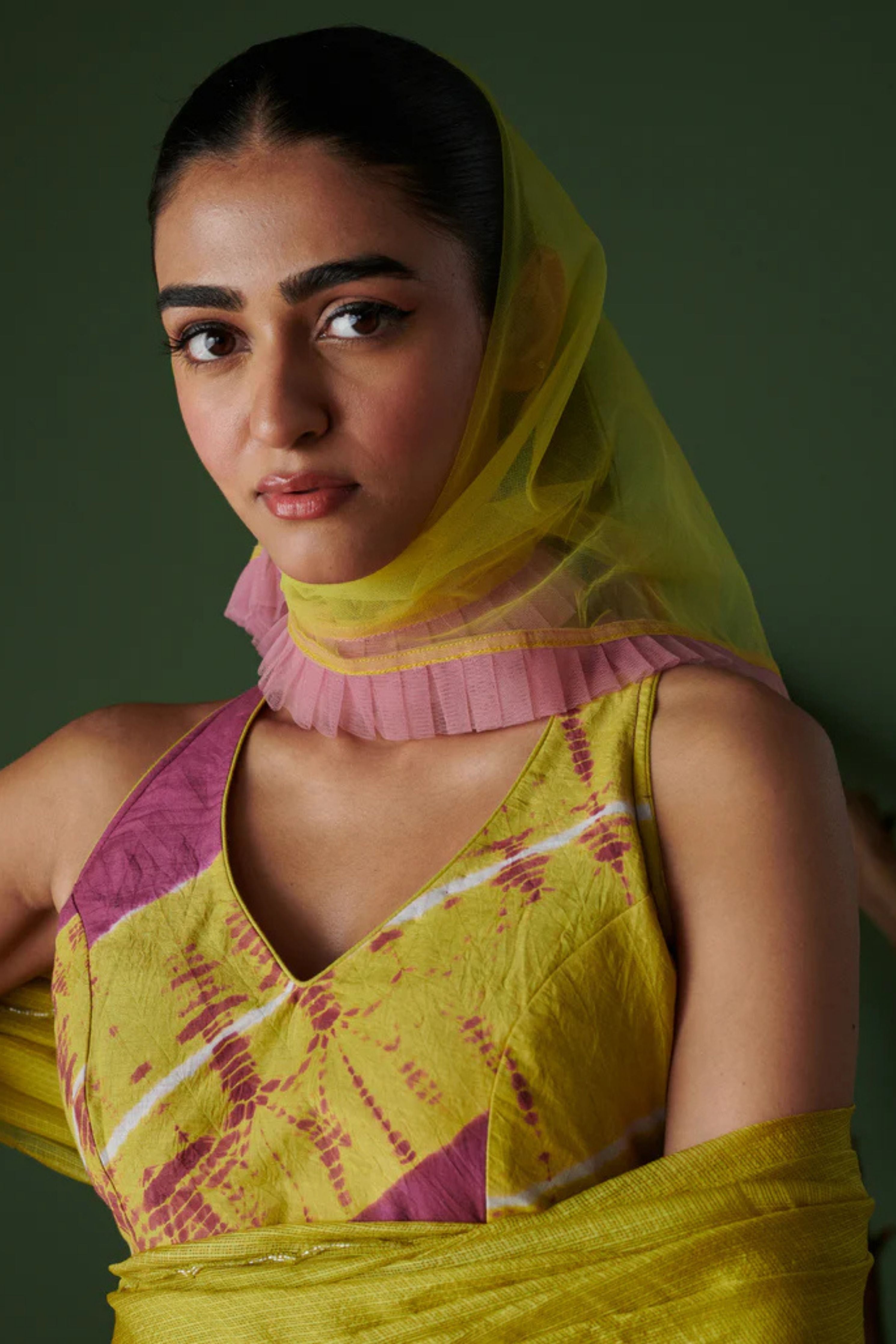 Nimbu Soda Pop Saree With Blouse