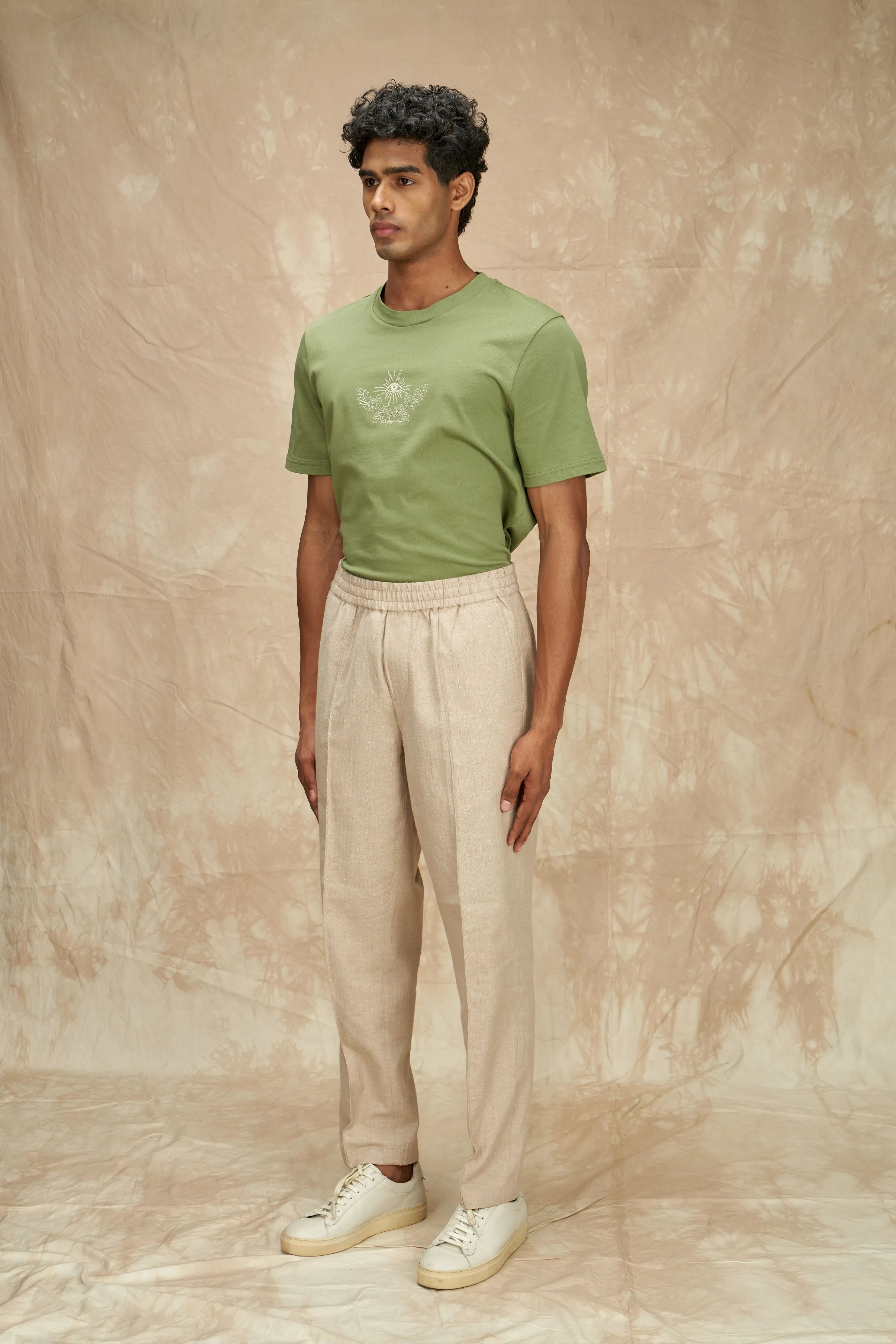 Elasticated Linen Trousers