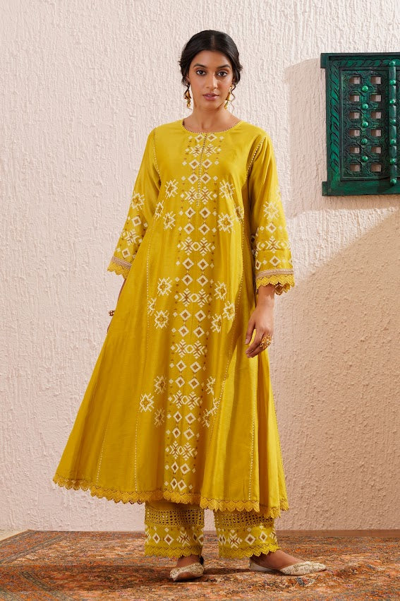 Lime Green Kurta Set