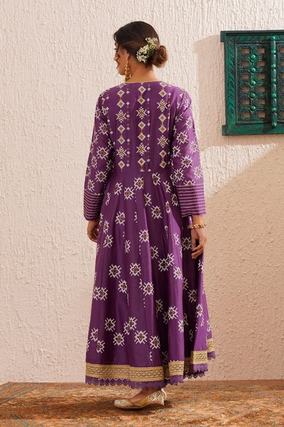 Purple Anarkali Set
