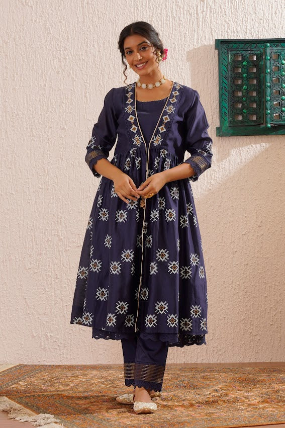 Navy Blue Jacket Set