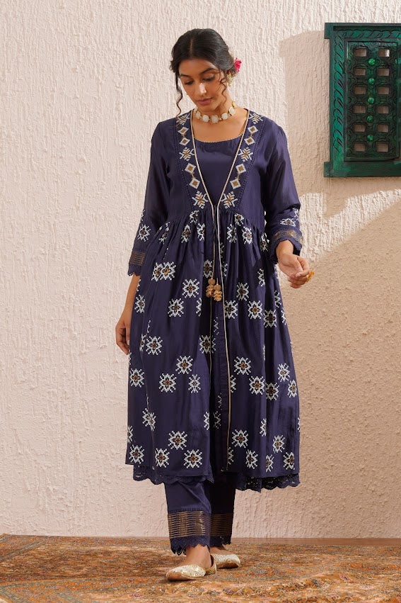 Navy Blue Jacket Set