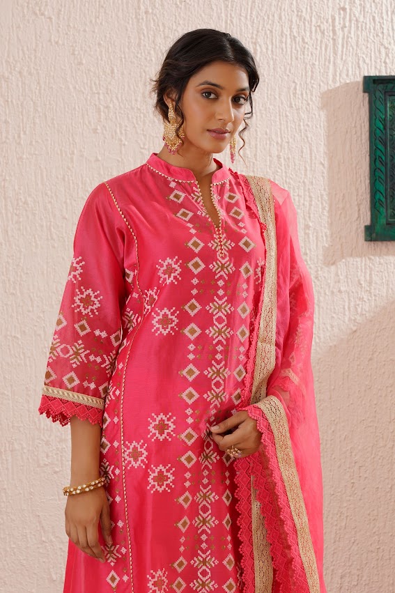 Hot Pink Kurta Set