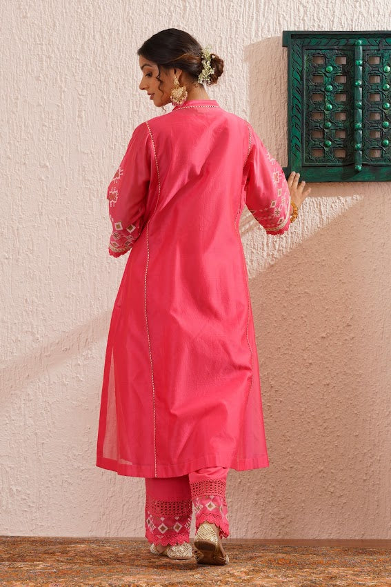 Hot Pink Kurta Set