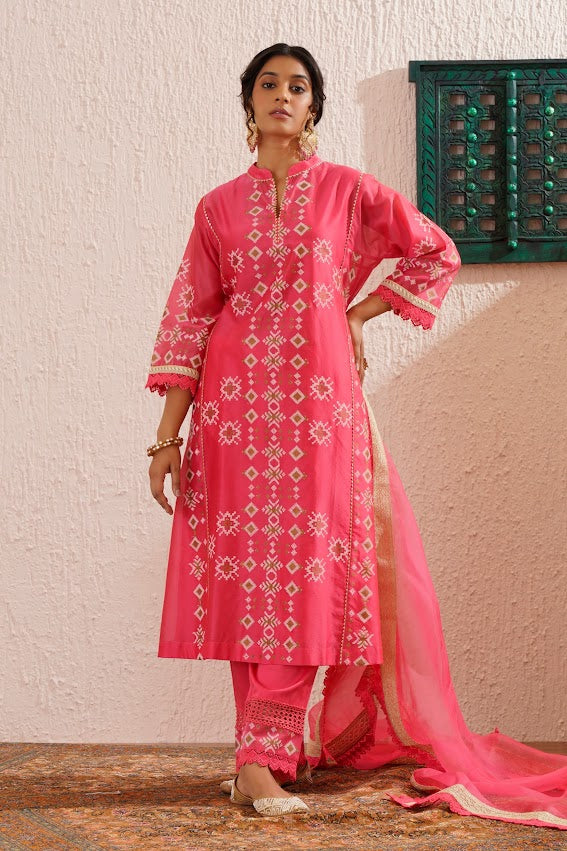 Hot Pink Kurta Set