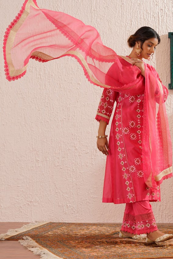 Hot Pink Kurta Set