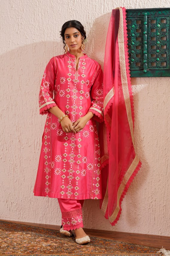 Hot Pink Kurta Set