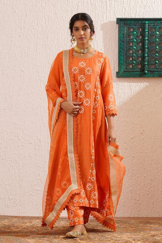Orange Kurta Set