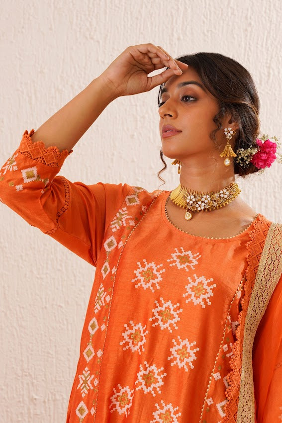 Orange Kurta Set