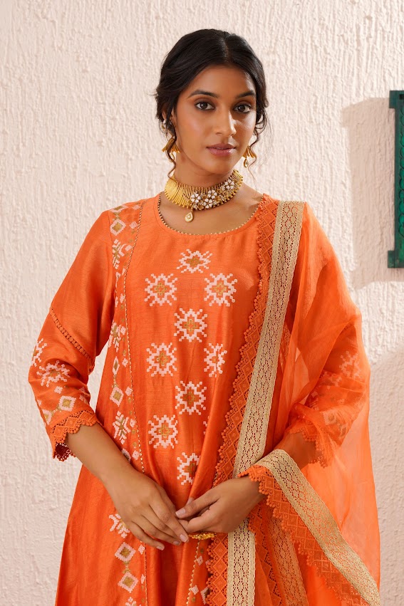 Orange Kurta Set