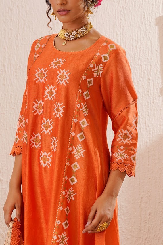 Orange Kurta Set