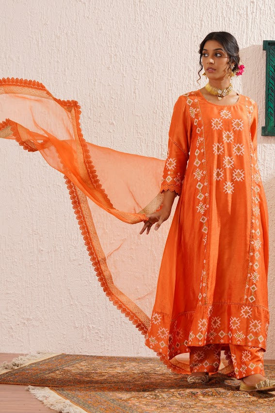 Orange Kurta Set
