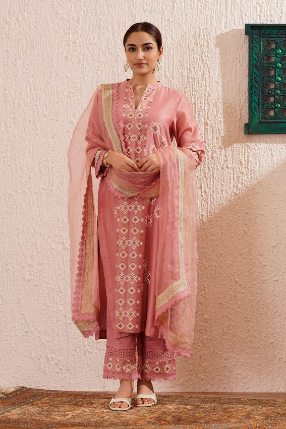 Pink Straight Kurta Set
