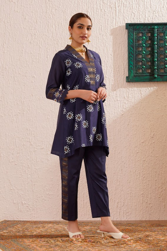 Navy Blue Printed Co-Ord Set