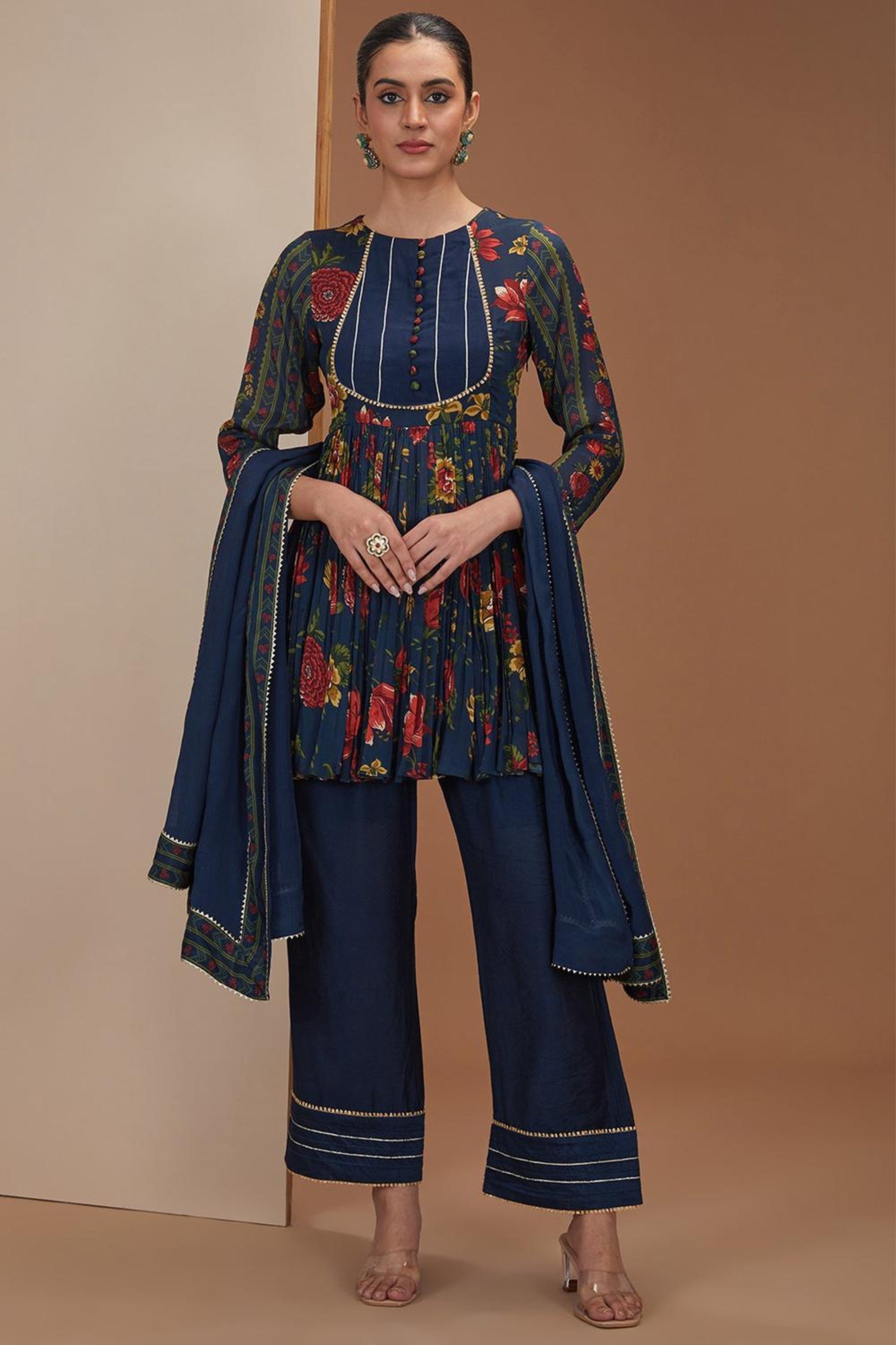 Blue Short Kurta Set