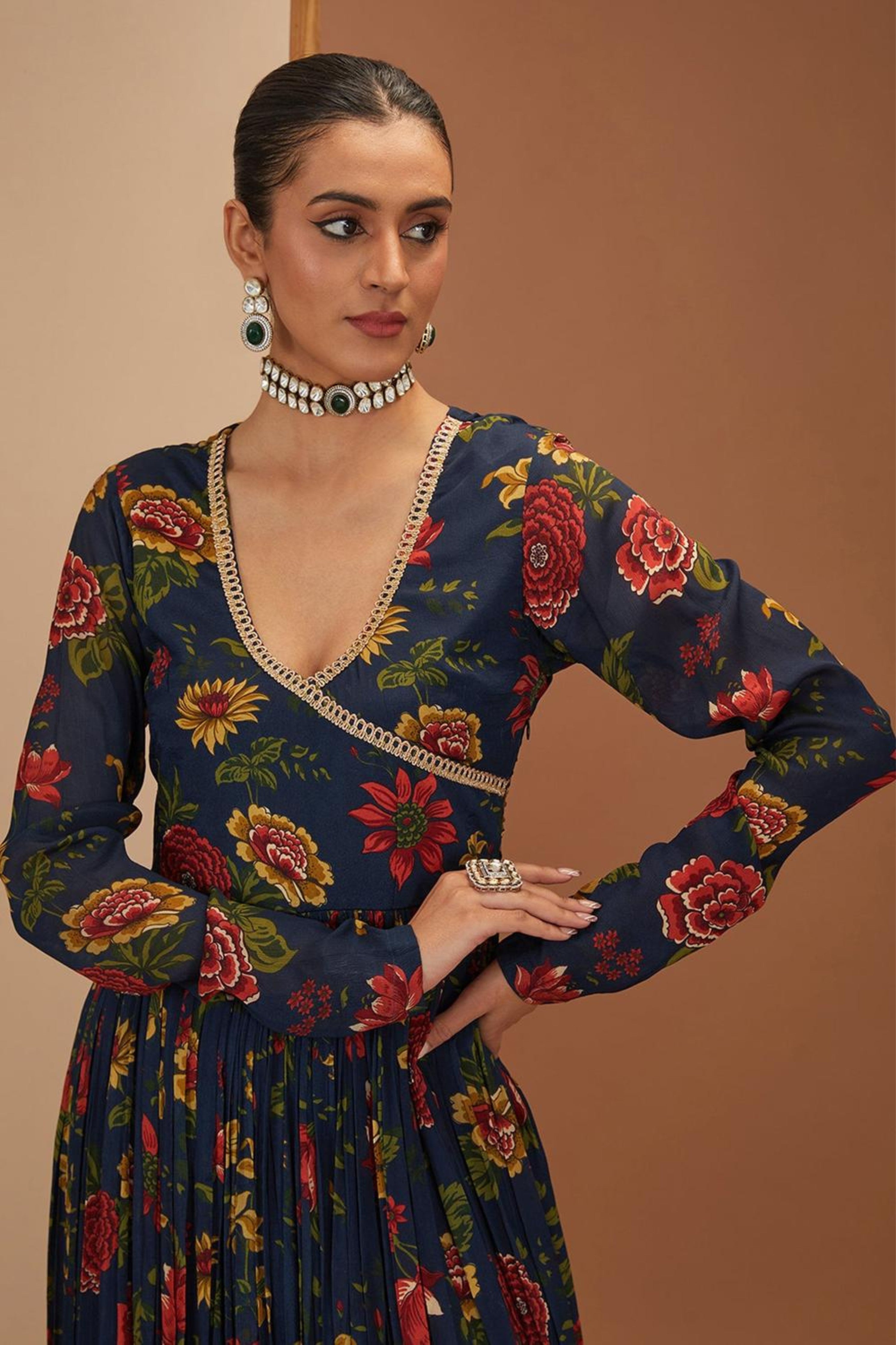 Blue Anarkali Set