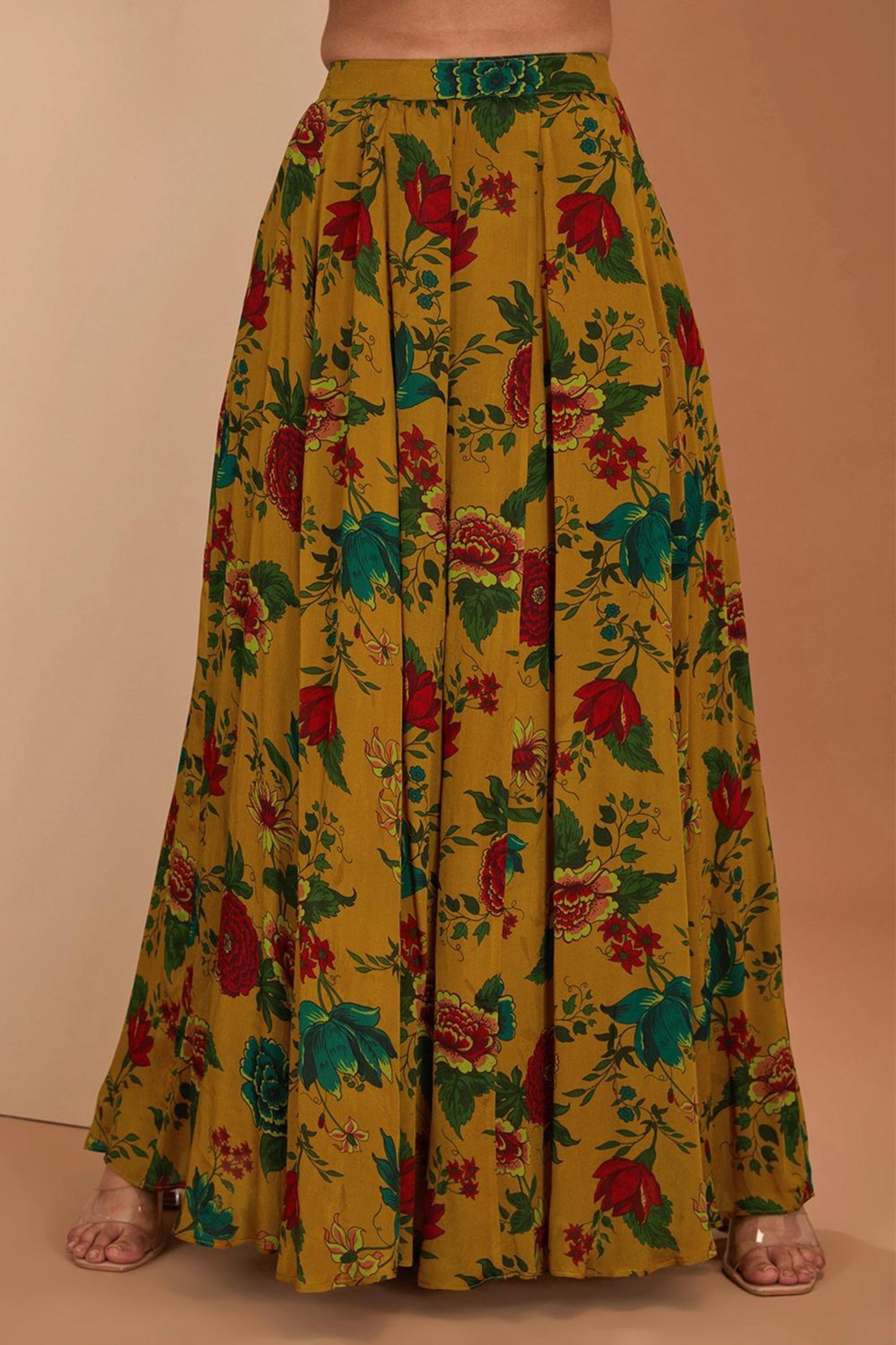 Mustard Printed Sharara Set
