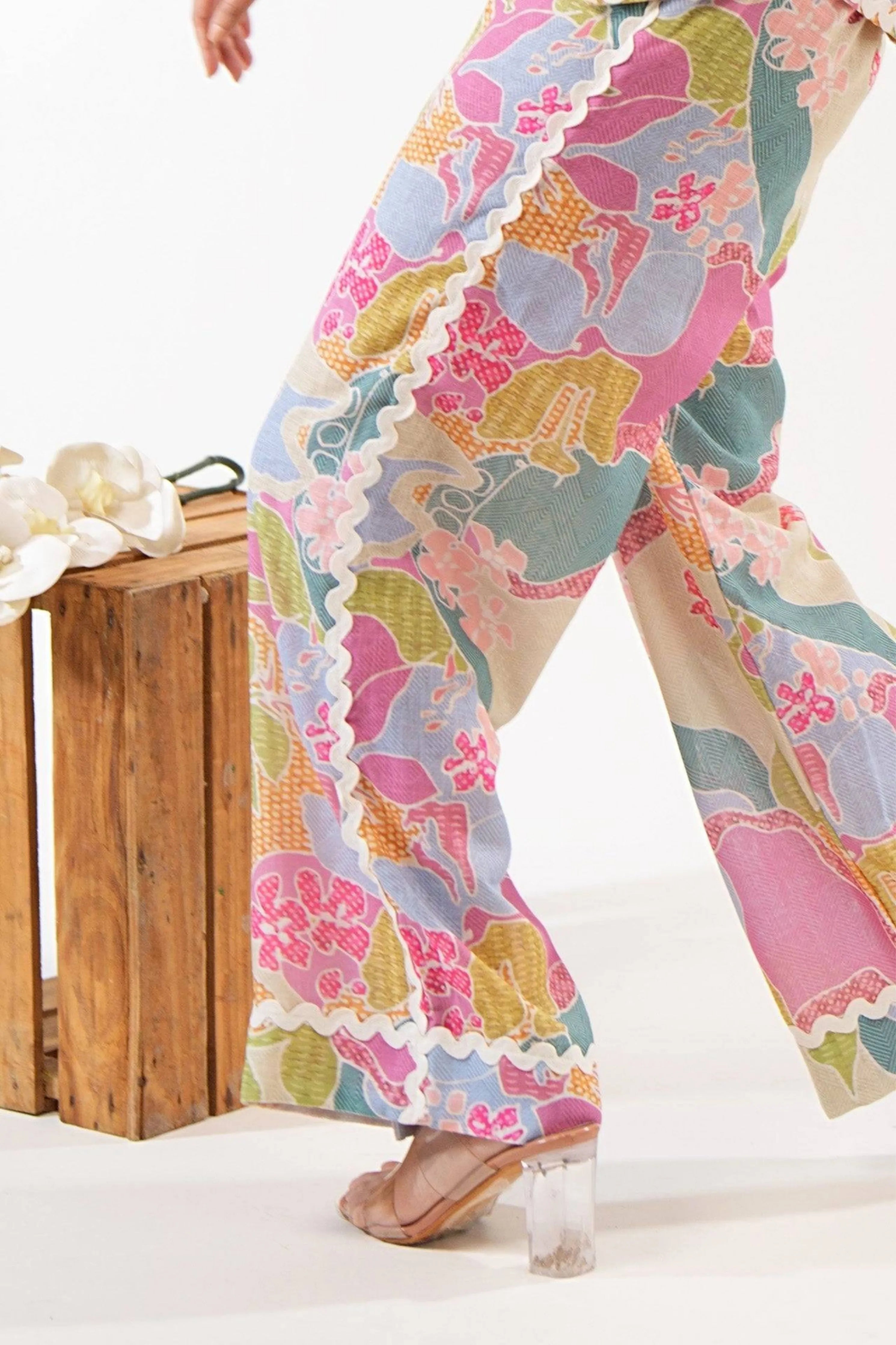 Printed Vest Co-Ord Set