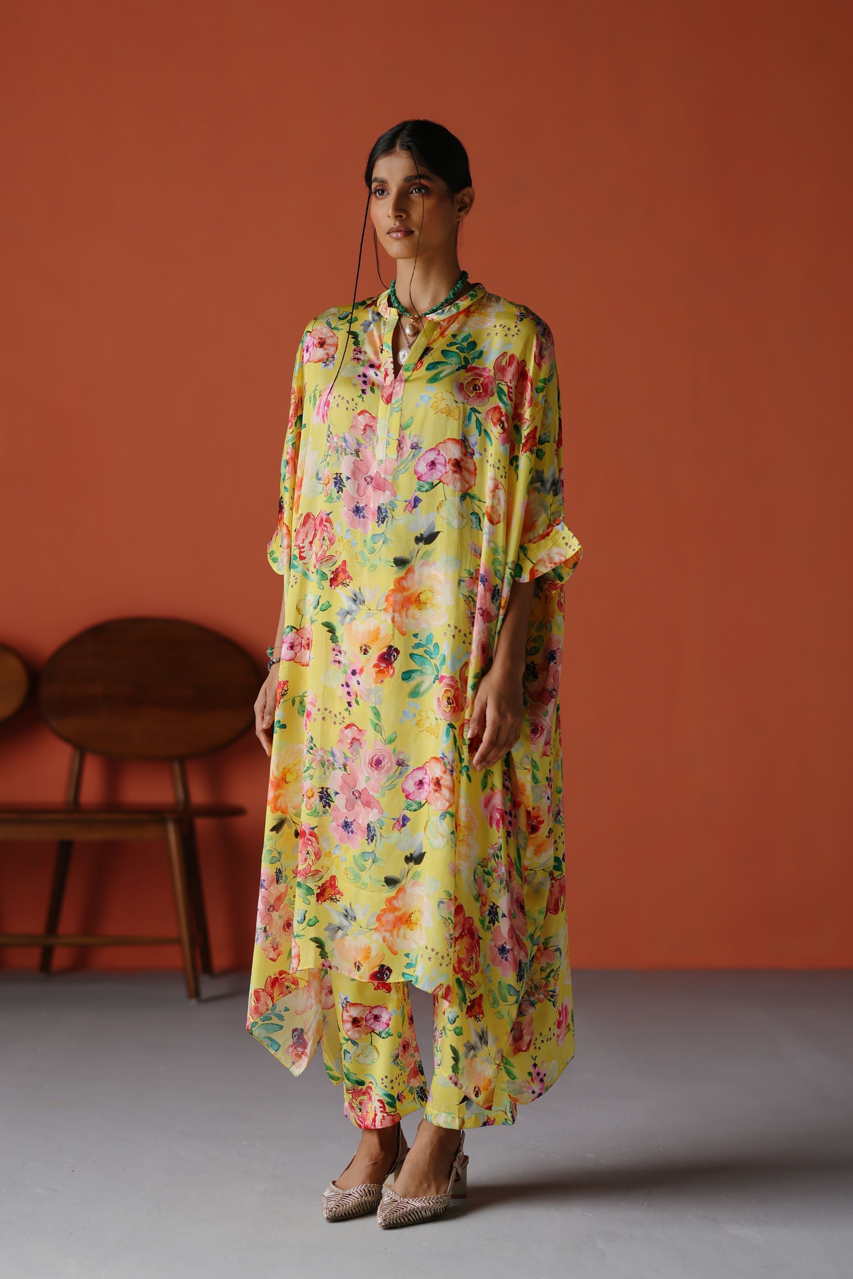 Yellow Long KaftanSet
