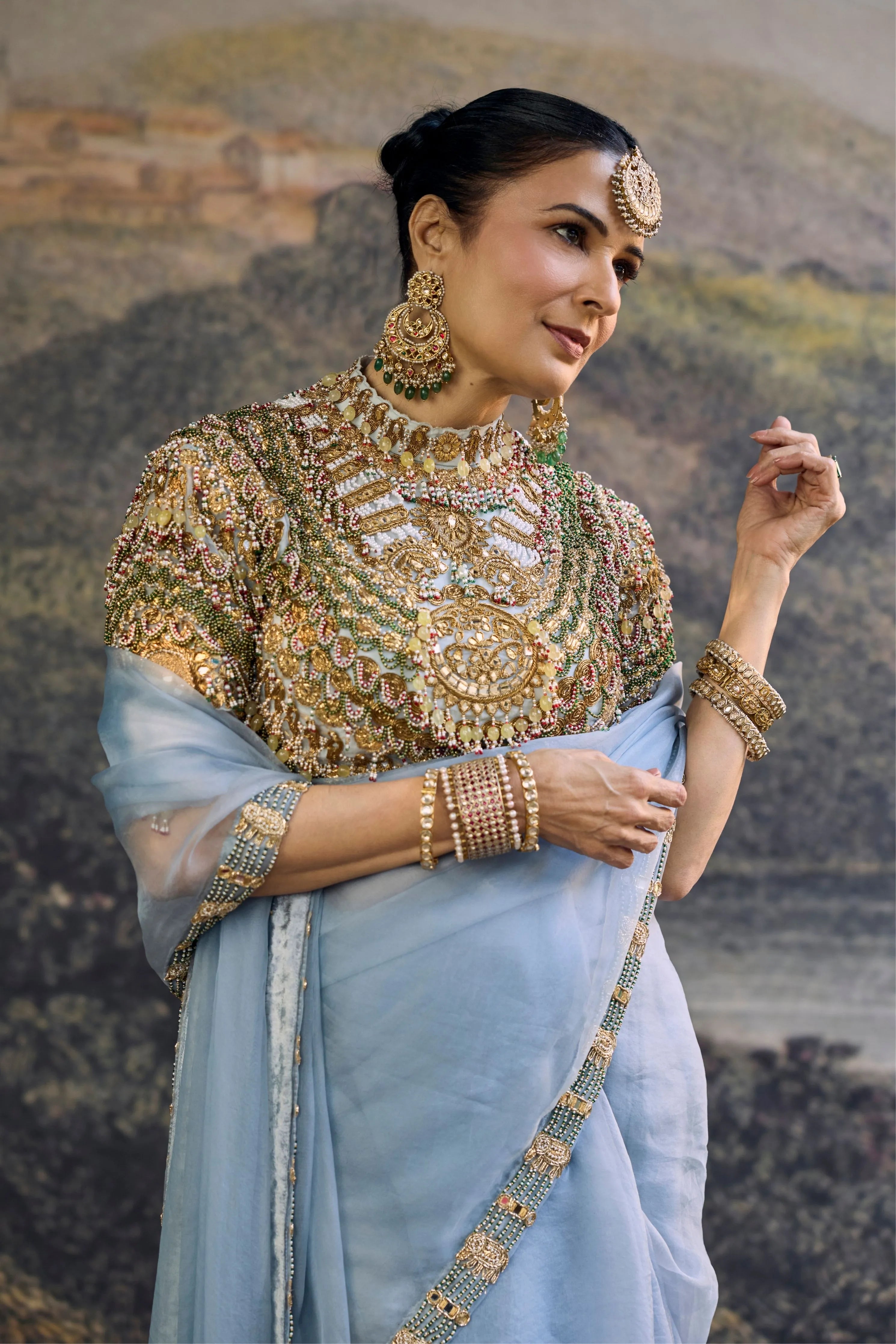 NEELAMBARI SAREE SET