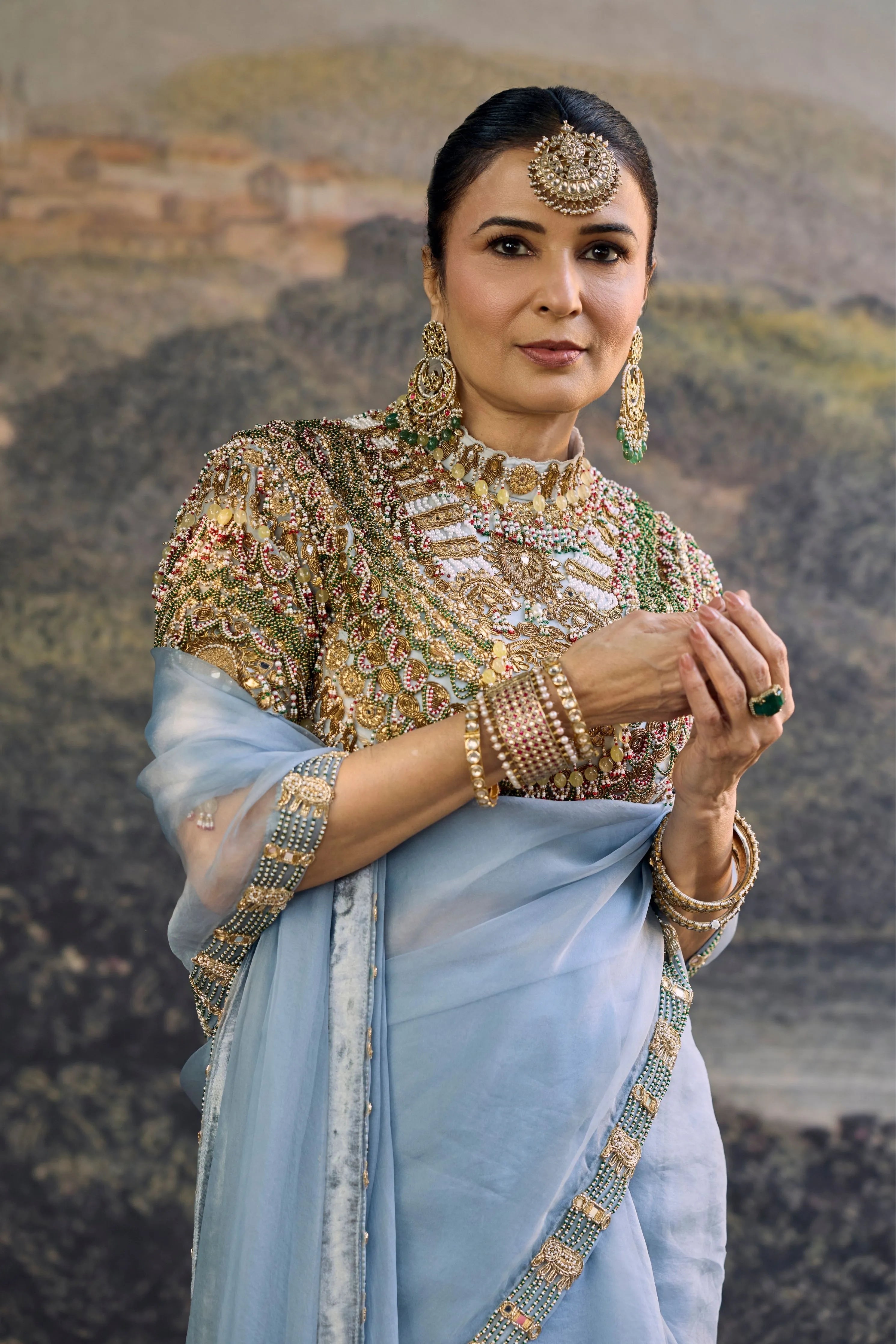NEELAMBARI SAREE SET