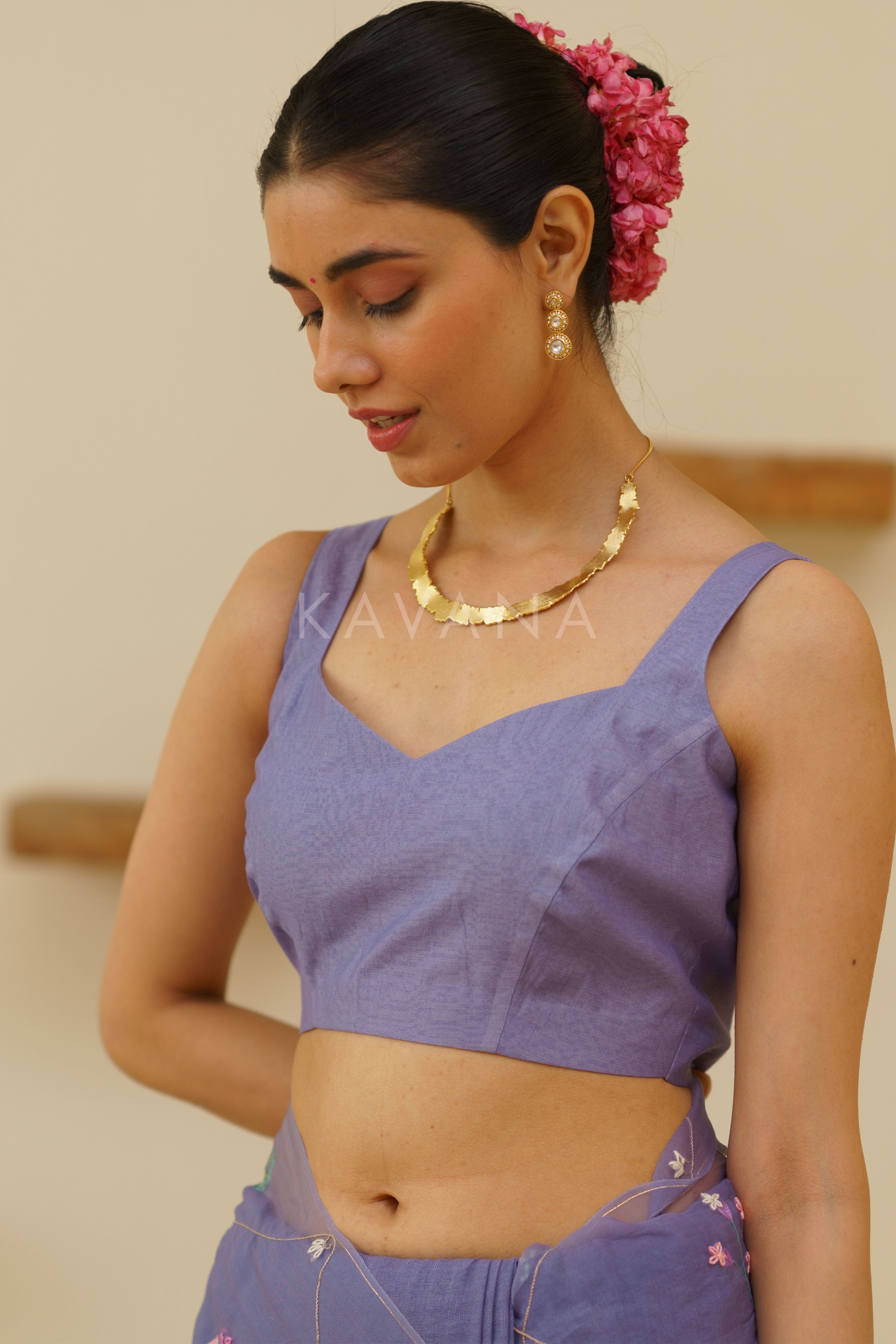 Naher Organza Linen Sari