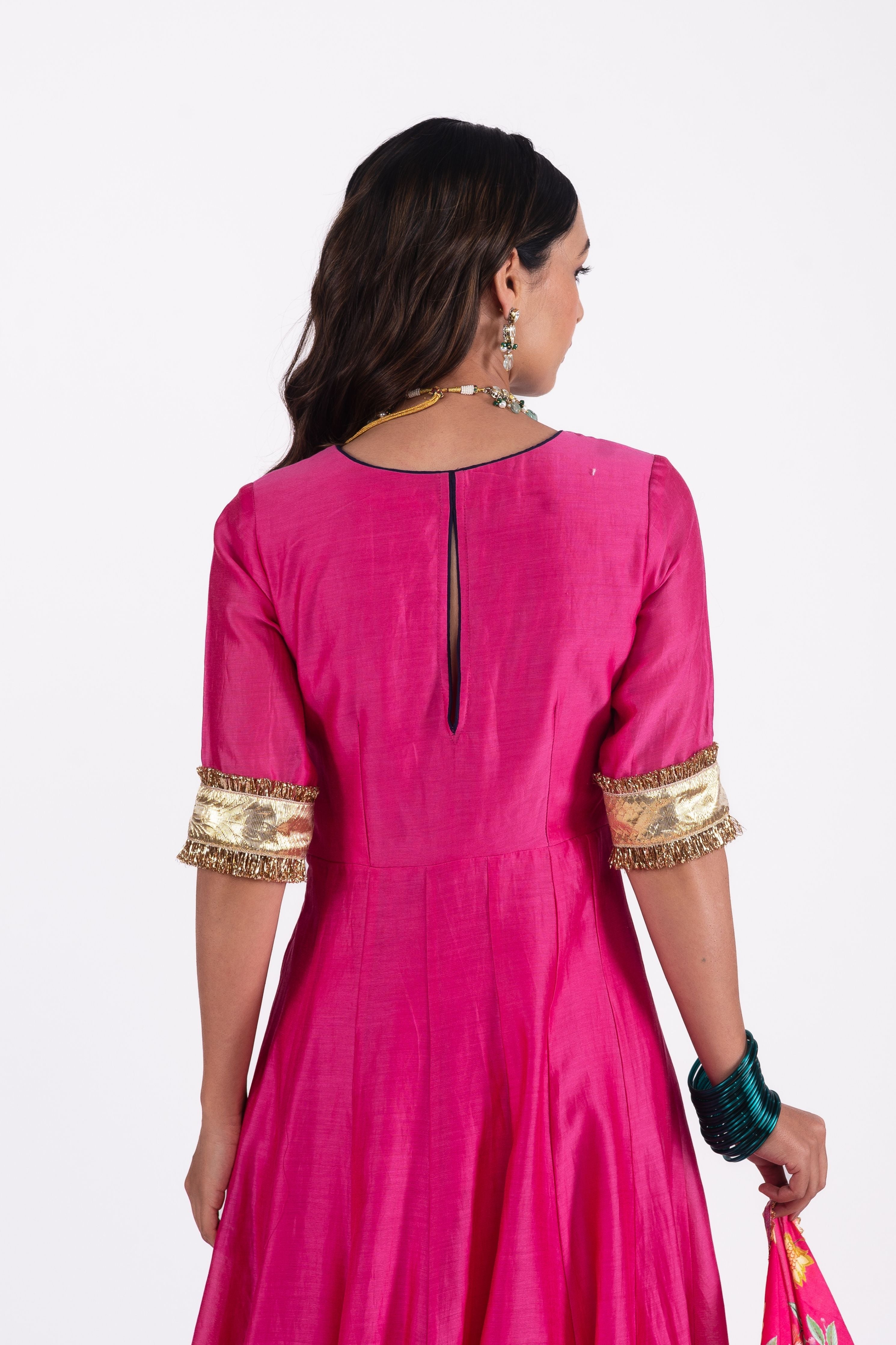 Nazren Silk Chanderi Anarkali Set