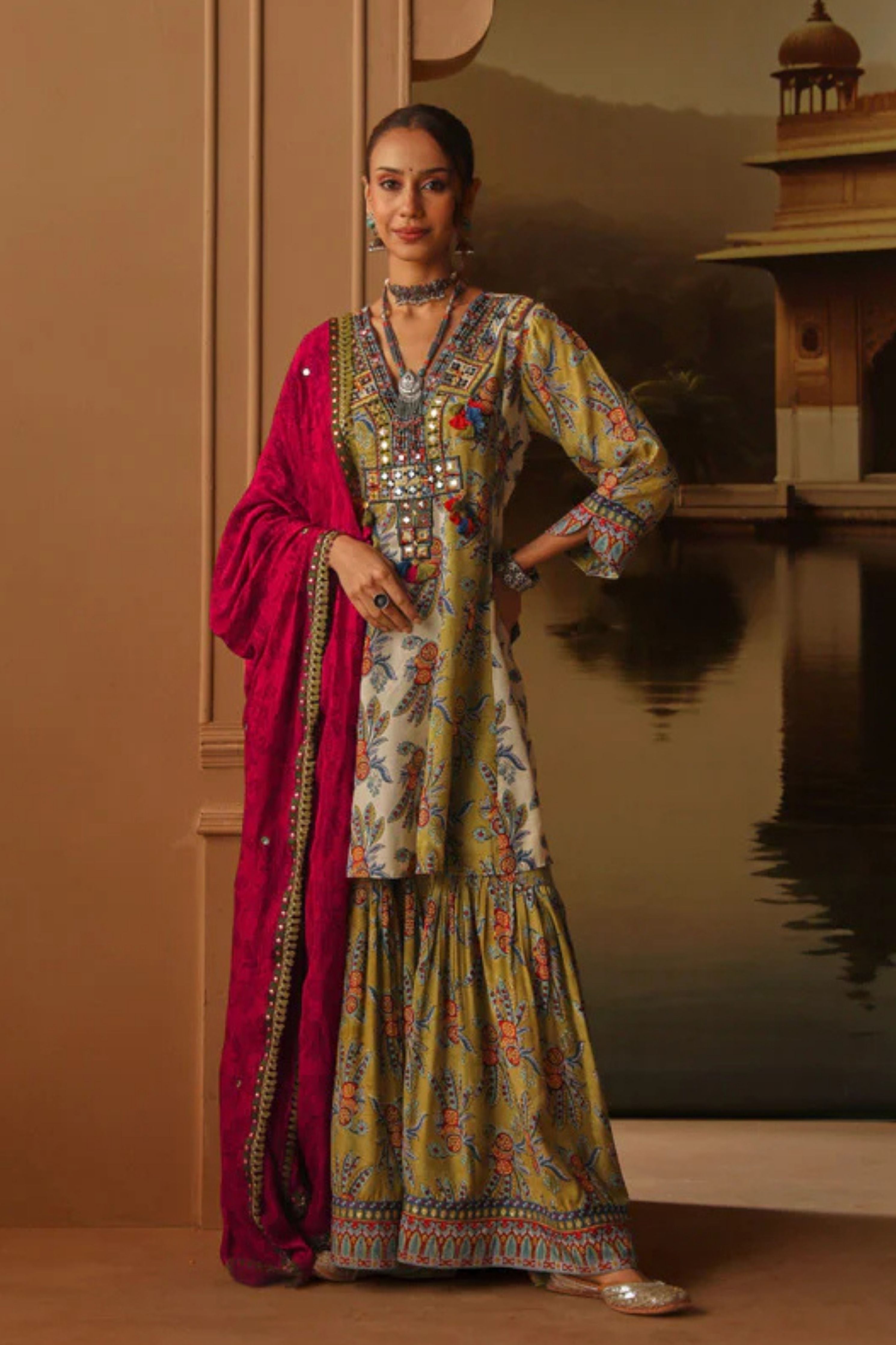 Nishaat Short Kalidaar Sharara Set