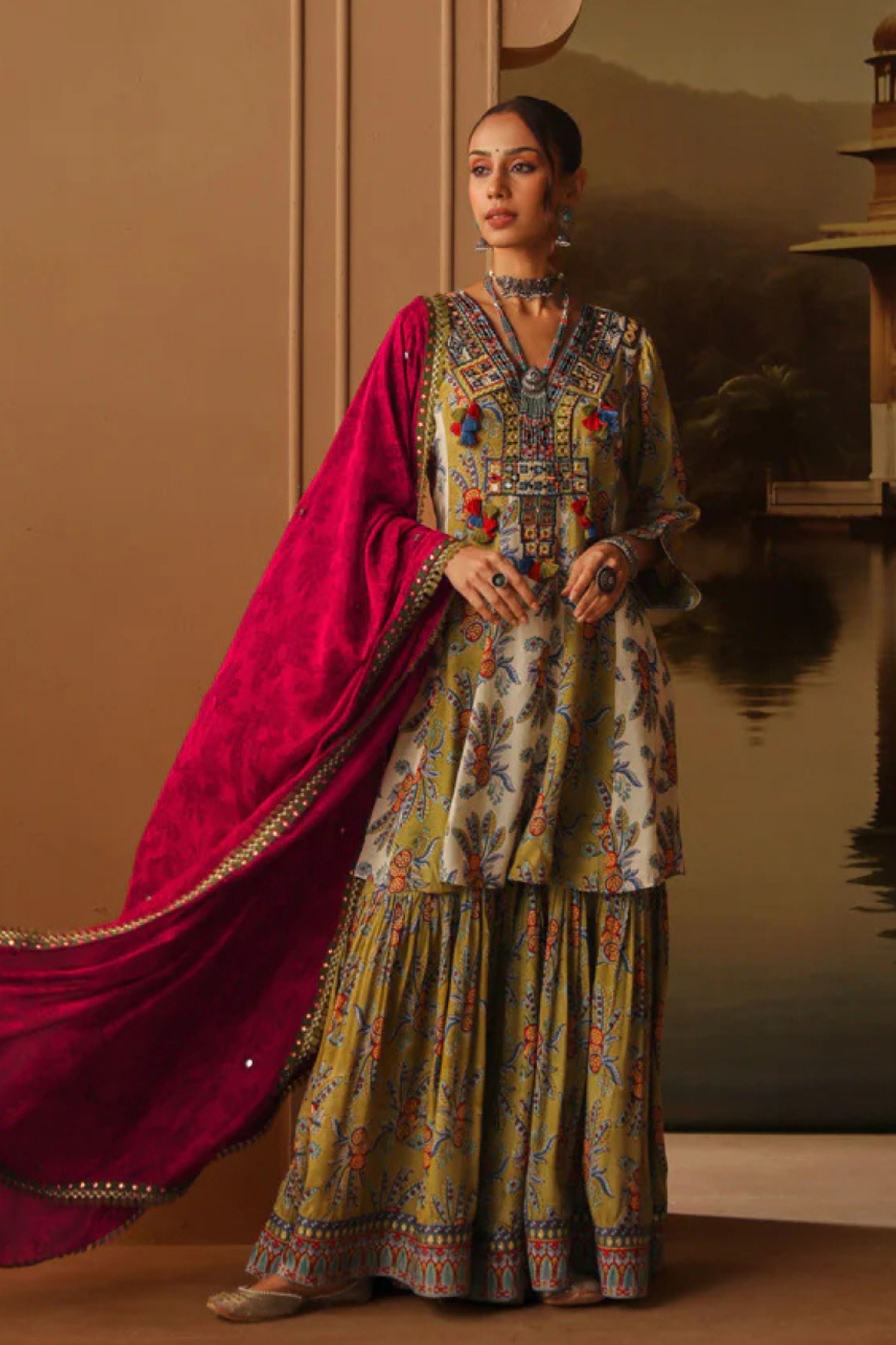 Nishaat Short Kalidaar Sharara Set