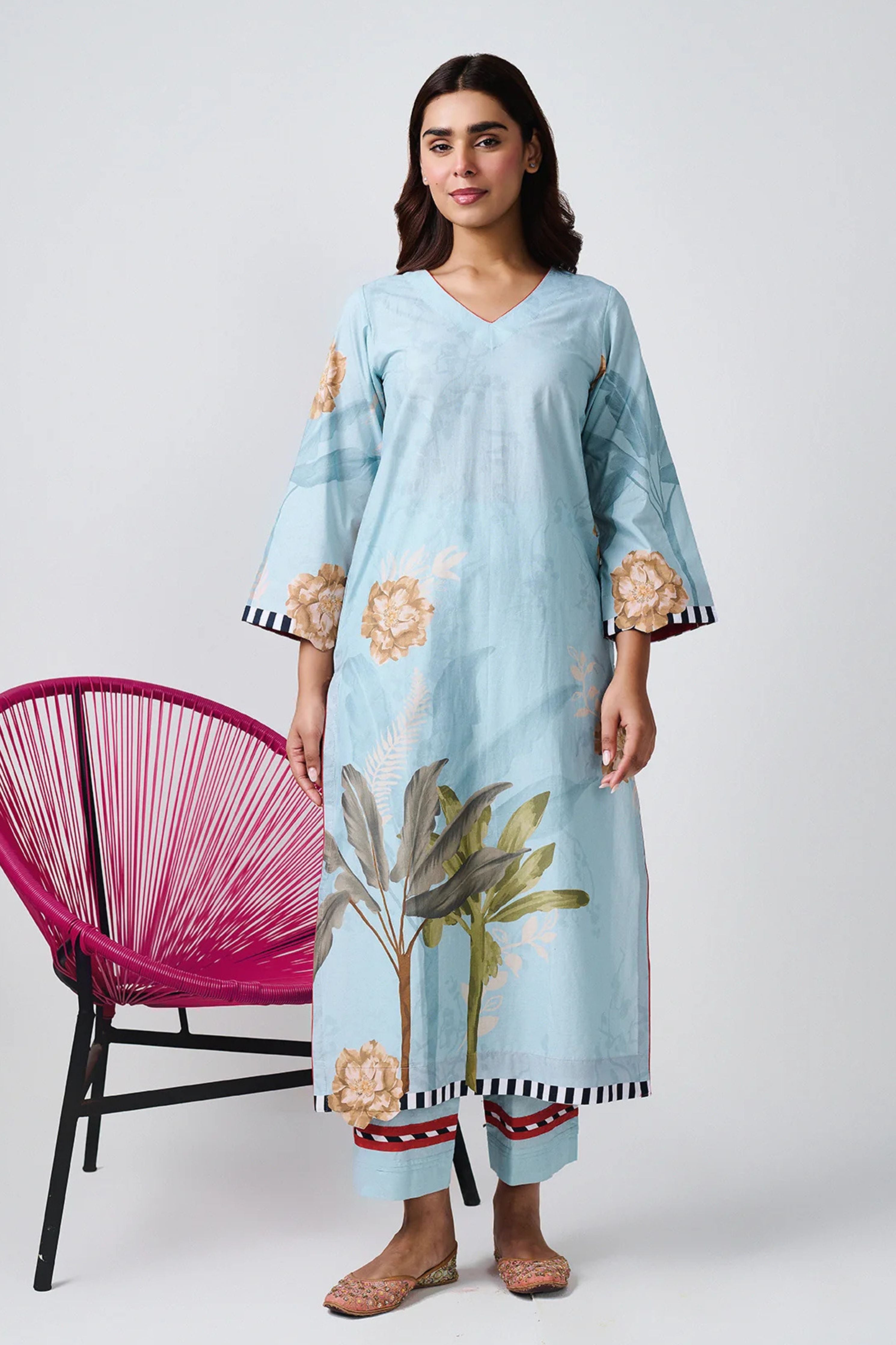 Noor Aqua Blue Kurta Set