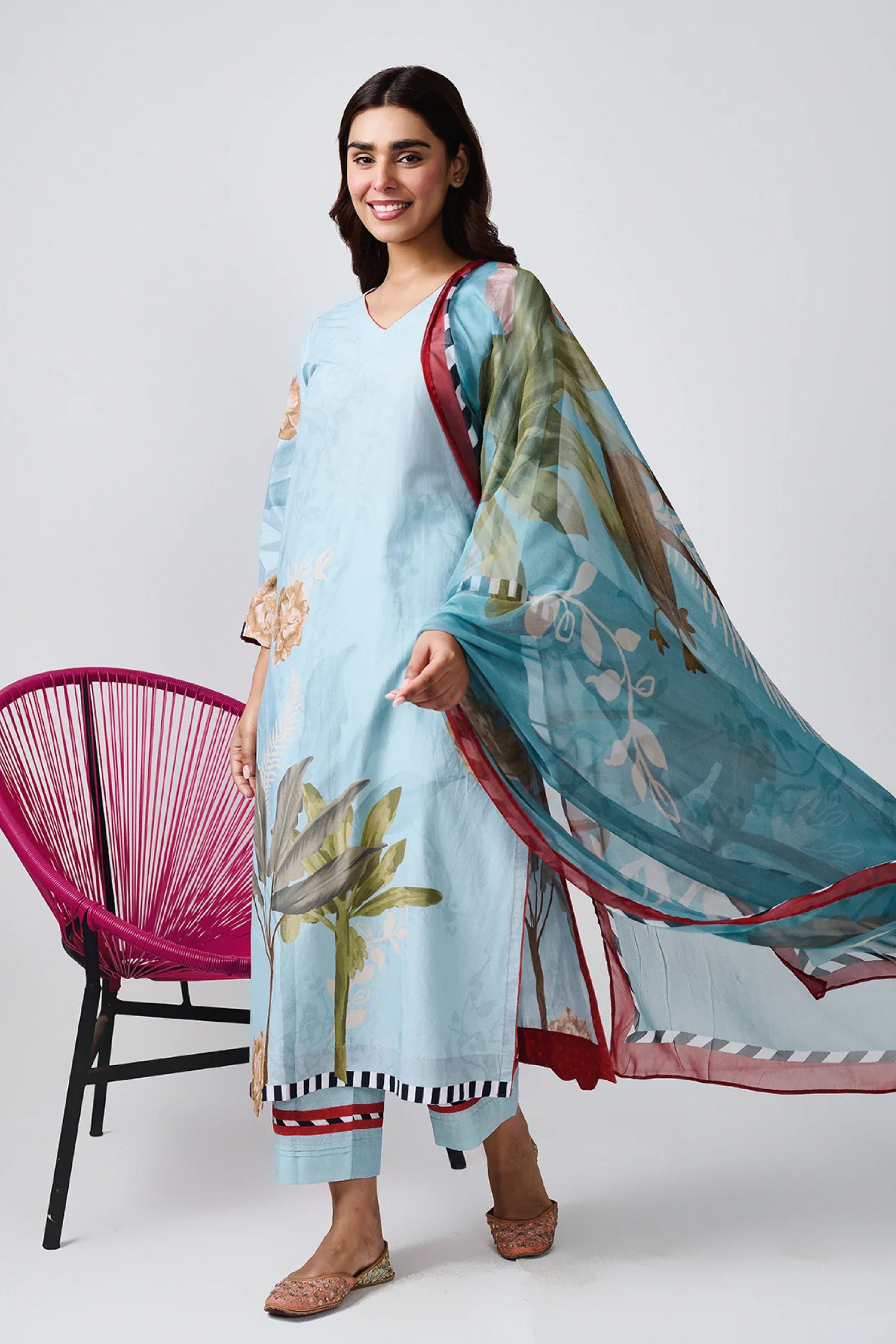 Noor Aqua Blue Kurta Set