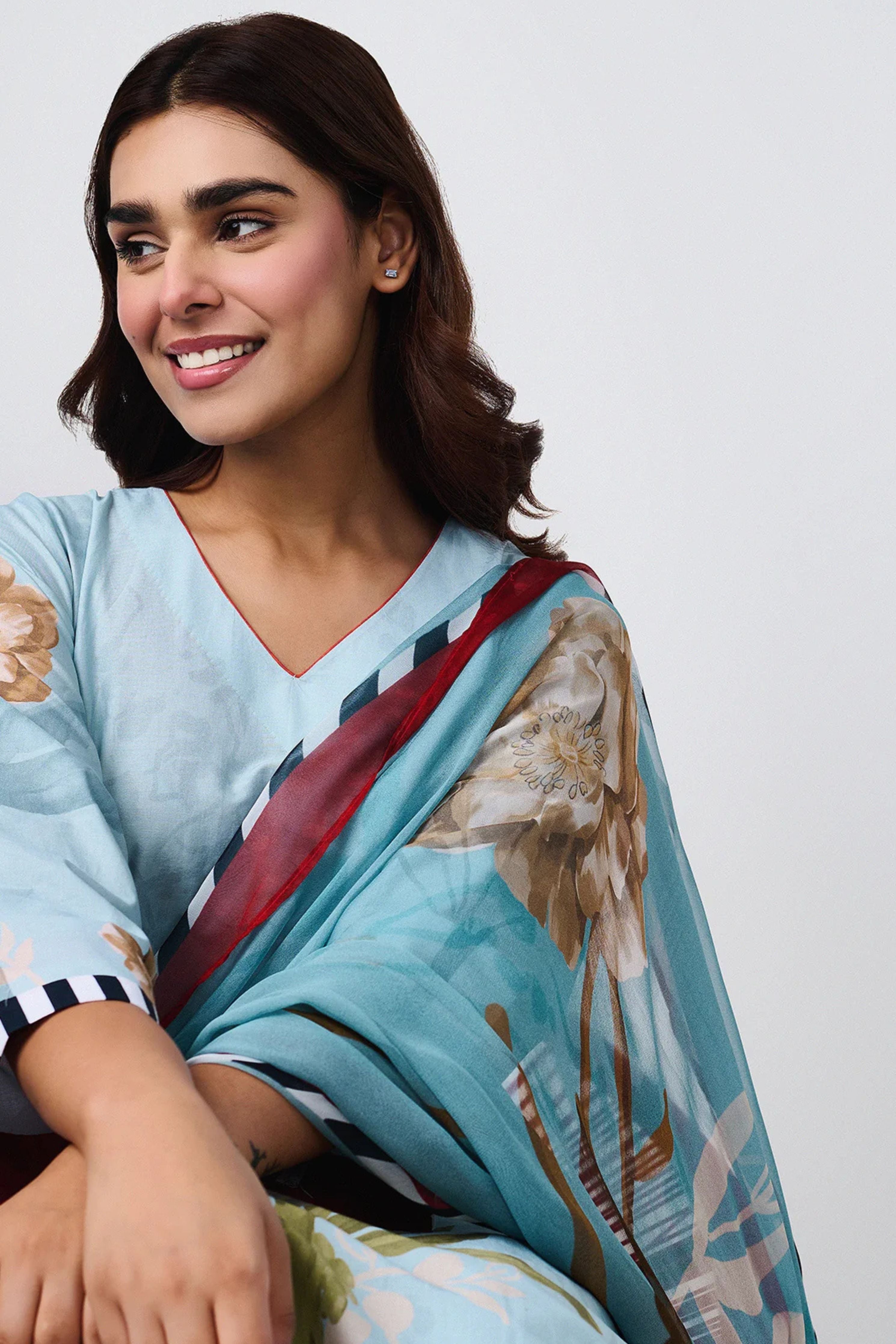 Noor Aqua Blue Kurta Set