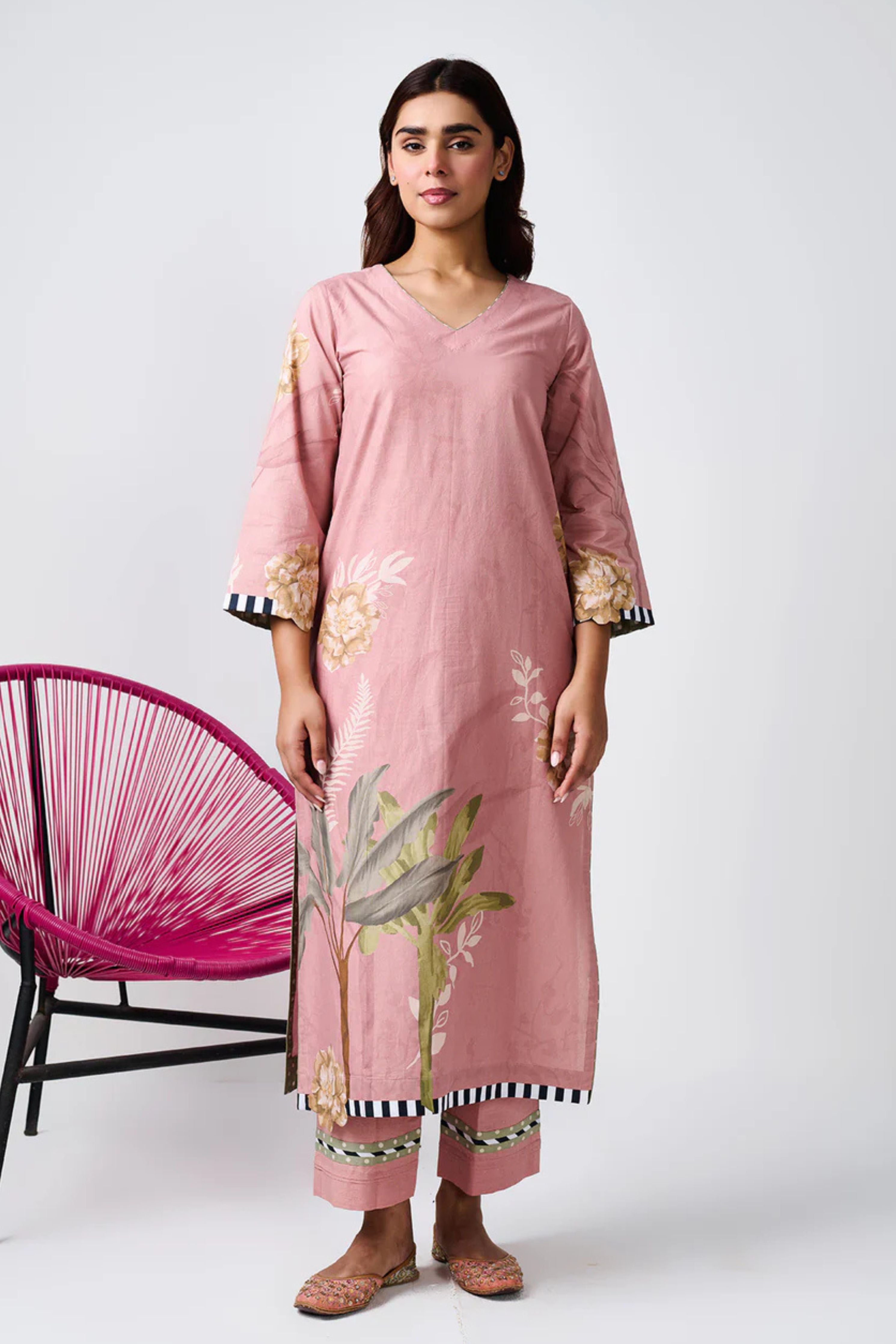 Noor Old Rose Kurta Set