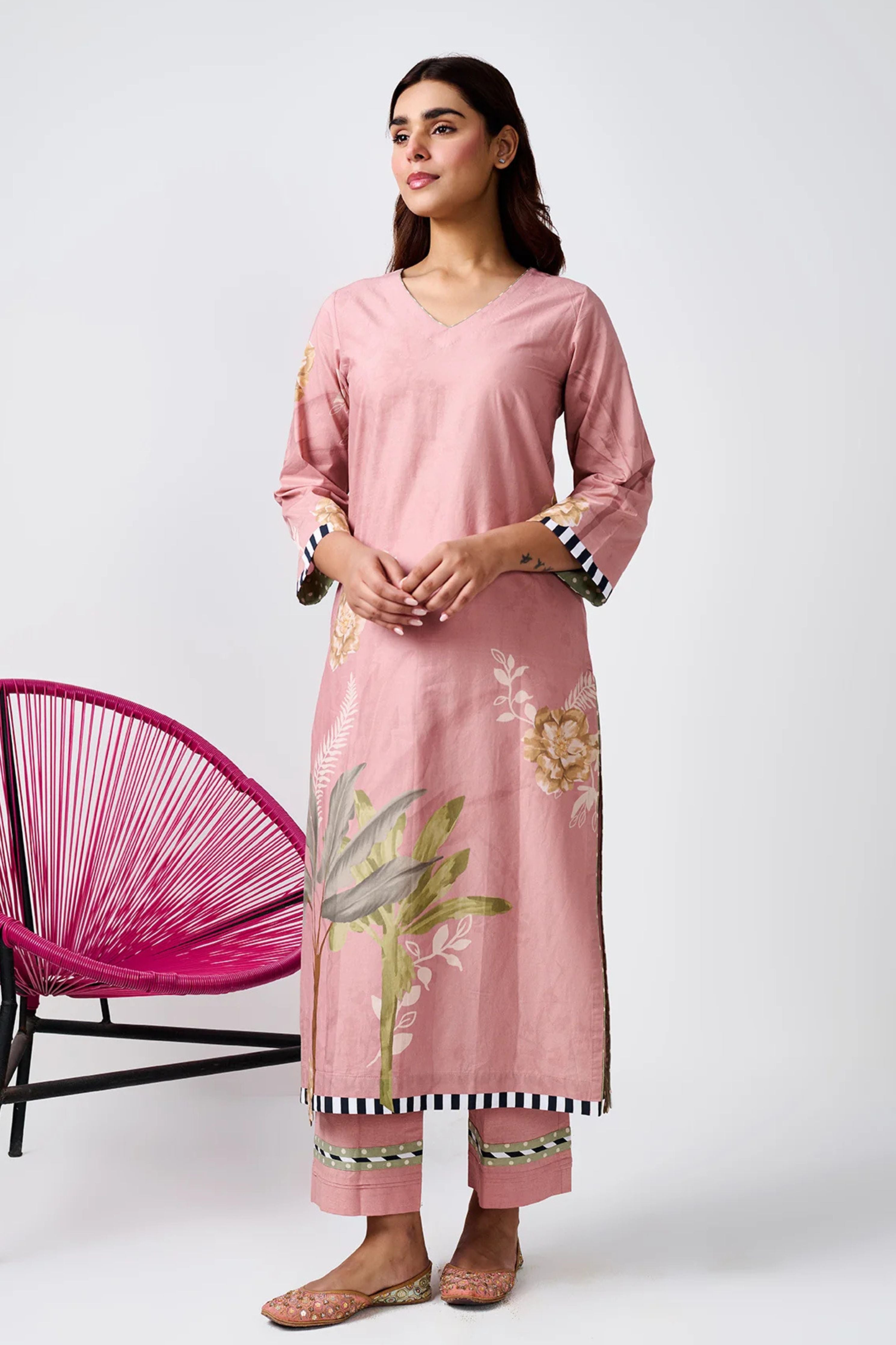 Noor Old Rose Kurta Set