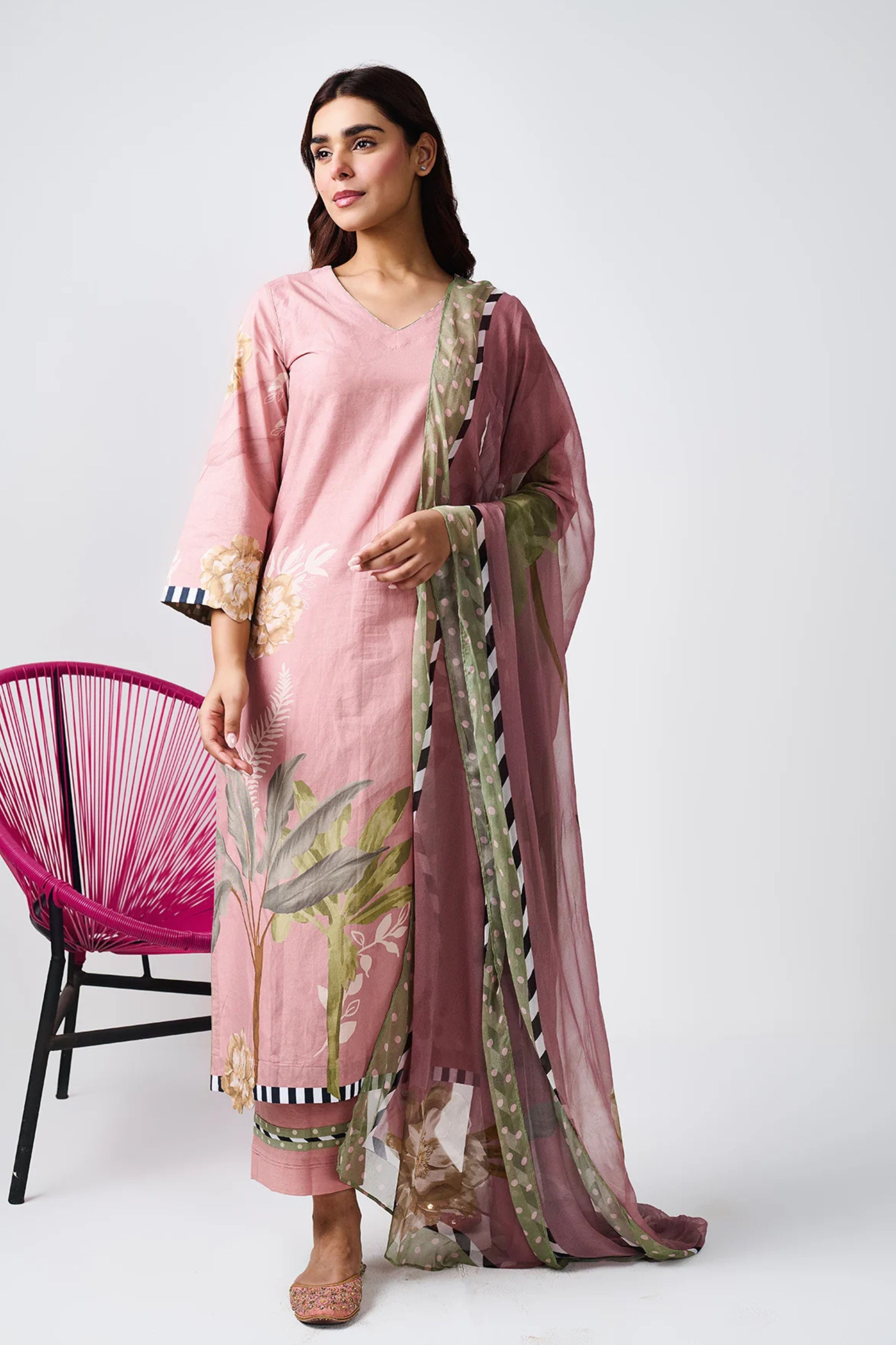Noor Old Rose Kurta Set