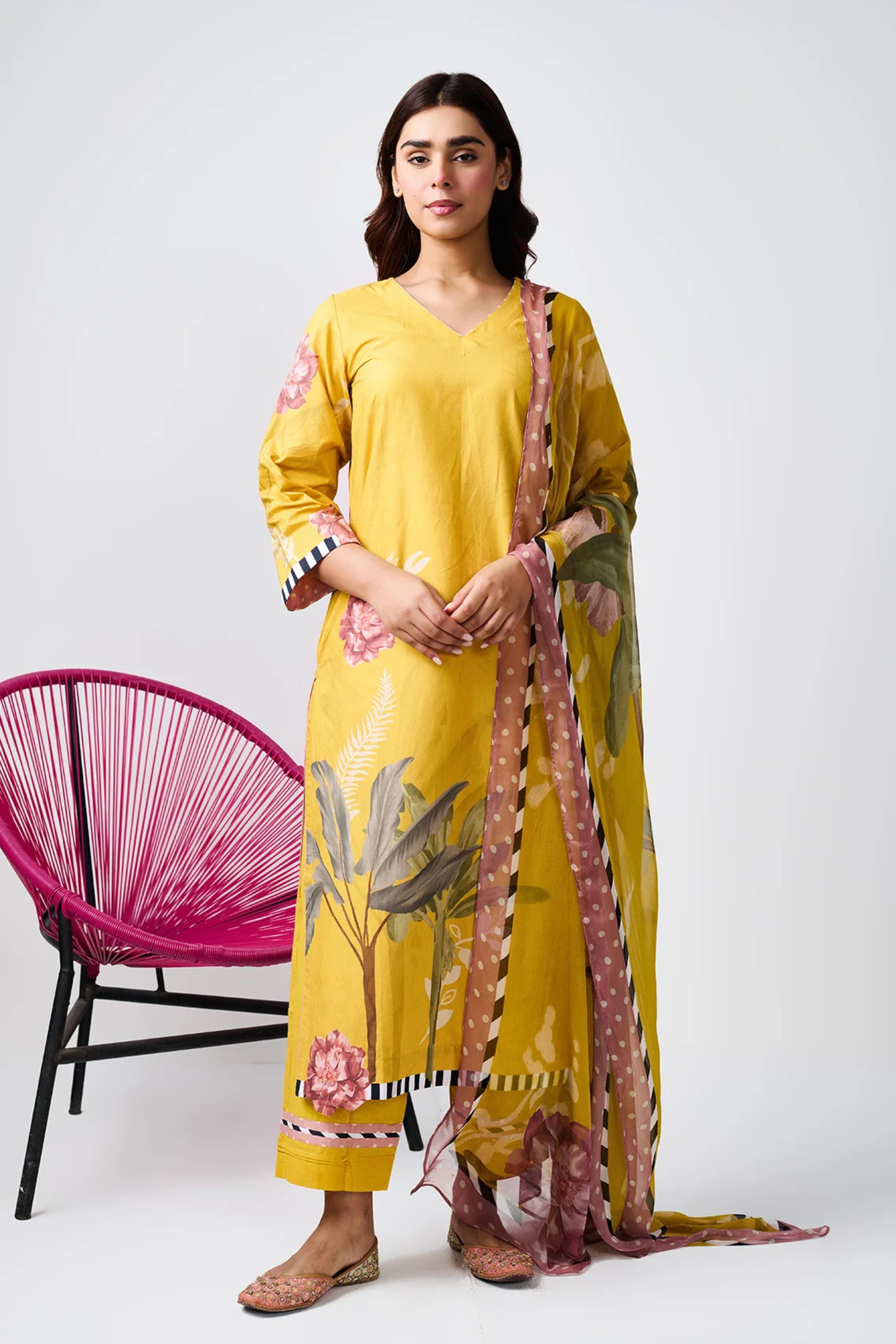 Noor Yellow Kurta Set