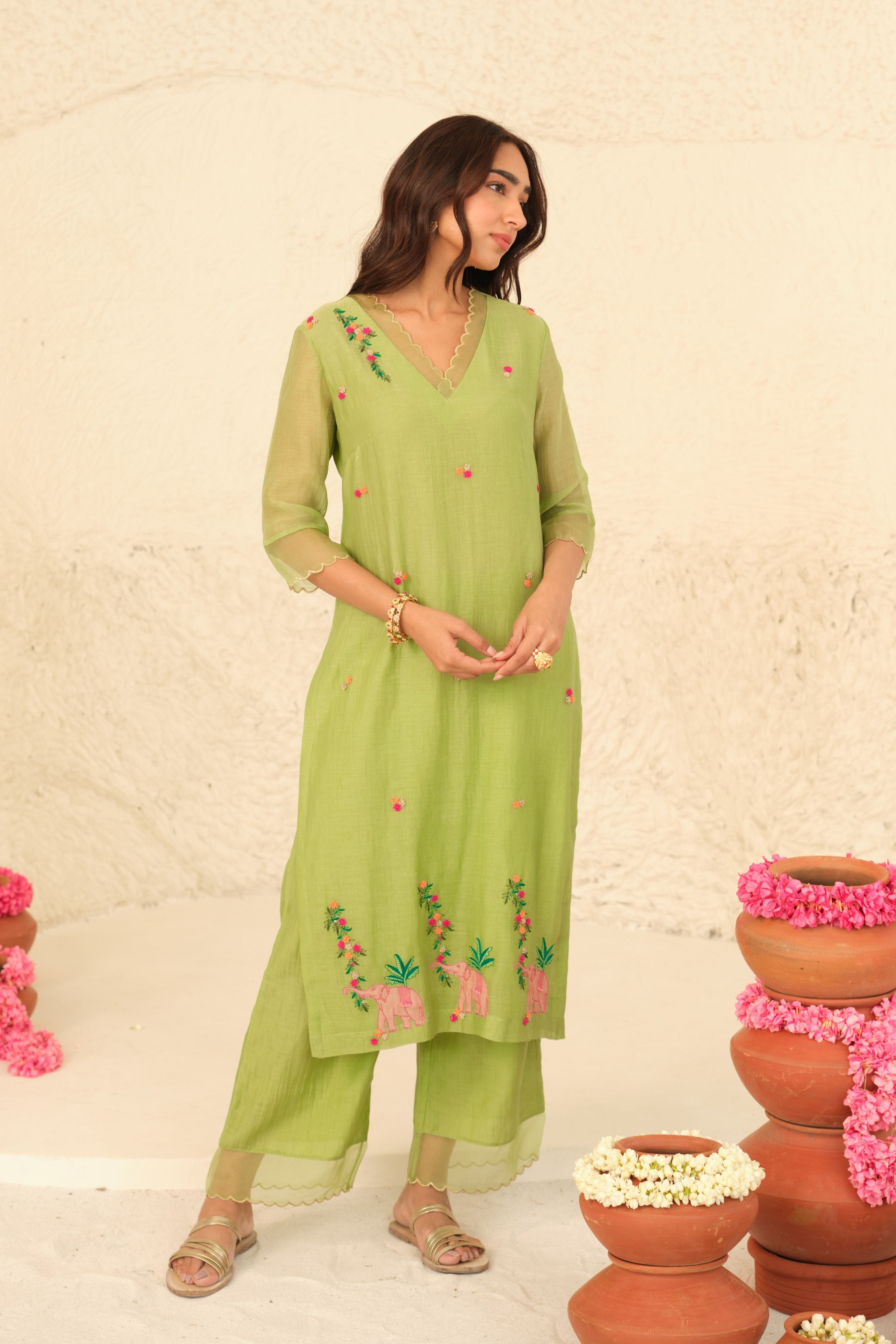 Numani Chanderi Kurta Set