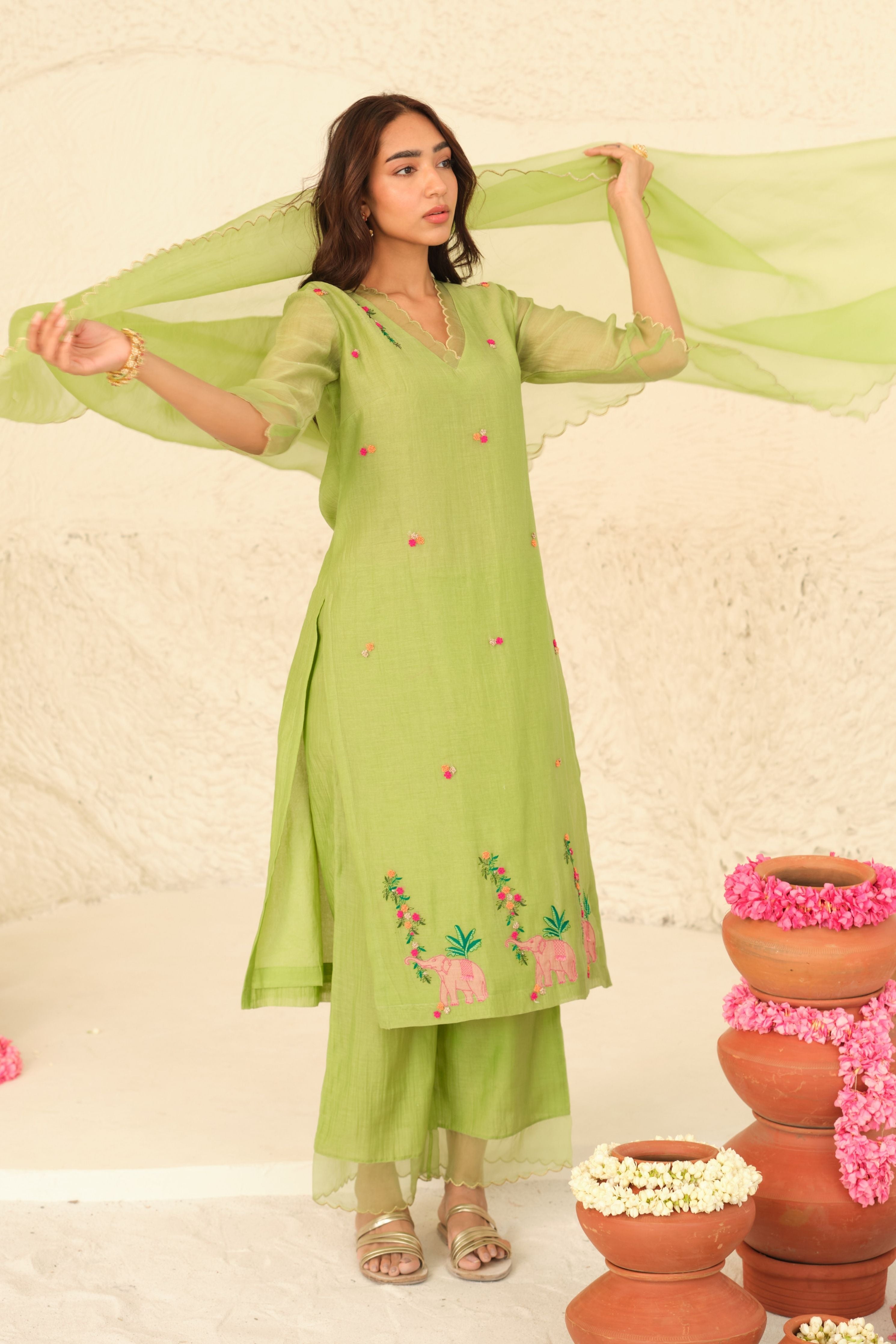 Numani Chanderi Kurta Set